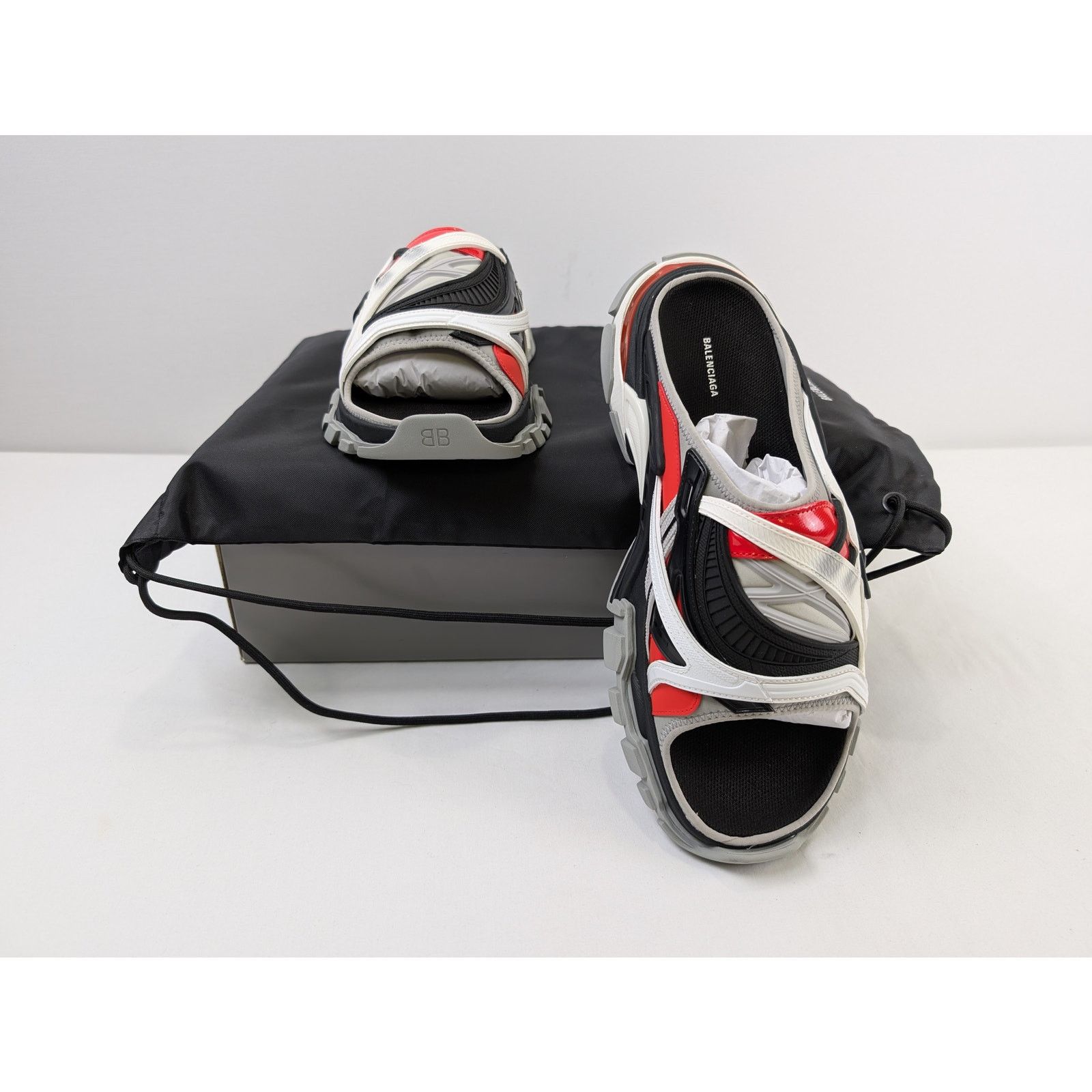 Balenciaga o1rshd1 Trcl Slide Slipper in Black/Grey/Red Size US 13 / EU 46 - 19 Thumbnail