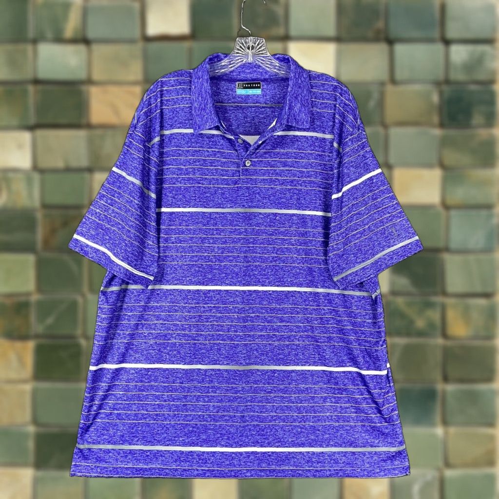 PGA Tour VINTAGE? Wait, not vintage. It's PGA TOUR Purple Striped Polo Men 2XL Adult Purple Striped Polo 2XL PGA TOUR Men’s Polo Purple Striped 2XL Size US XXL / EU 58 / 5 - 1 Thumbnail