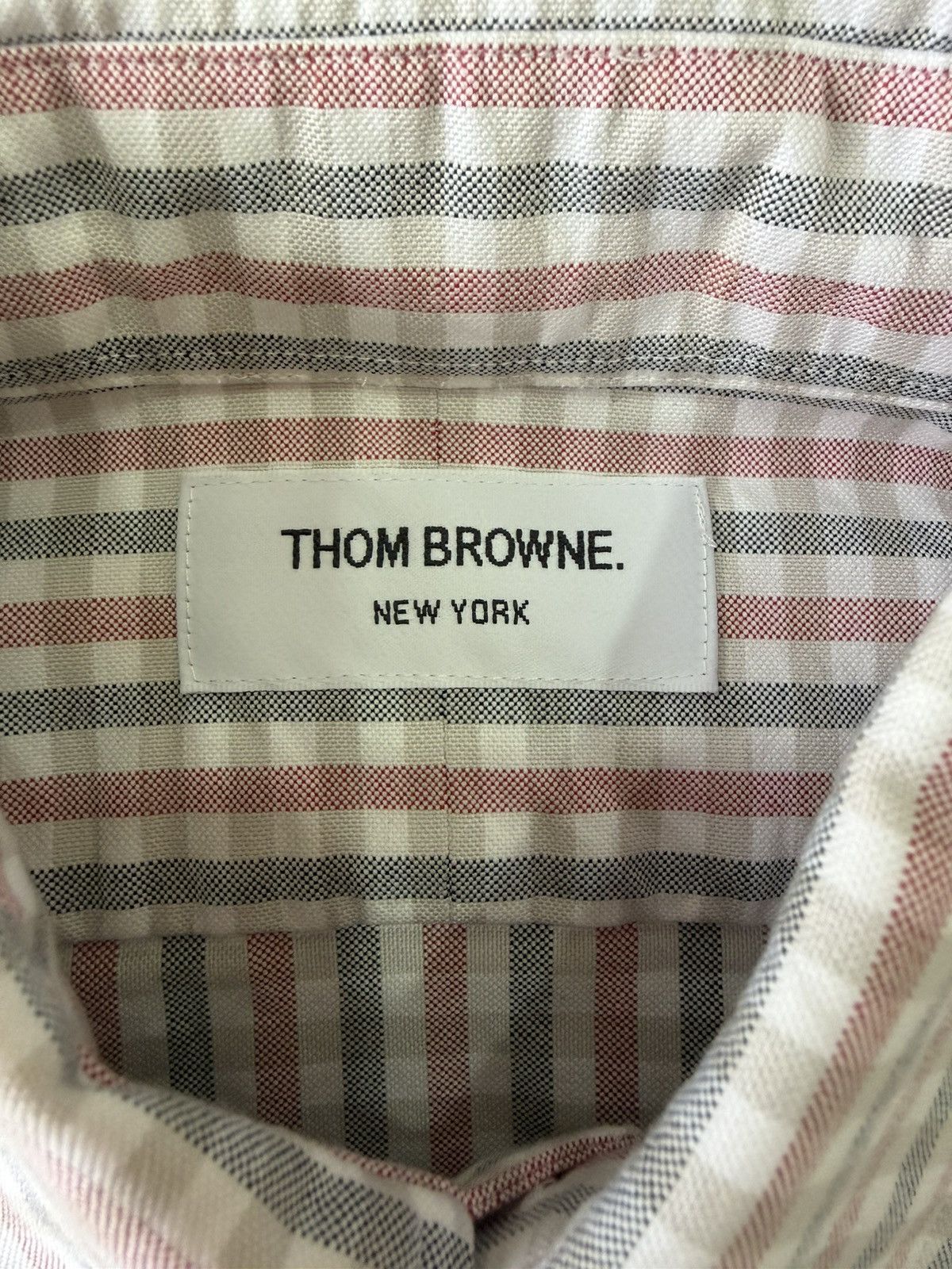 Thom Browne Thom Browne White Shirt with Black Red Grid Pattern Size US S / EU 44-46 / 1 - 3 Thumbnail