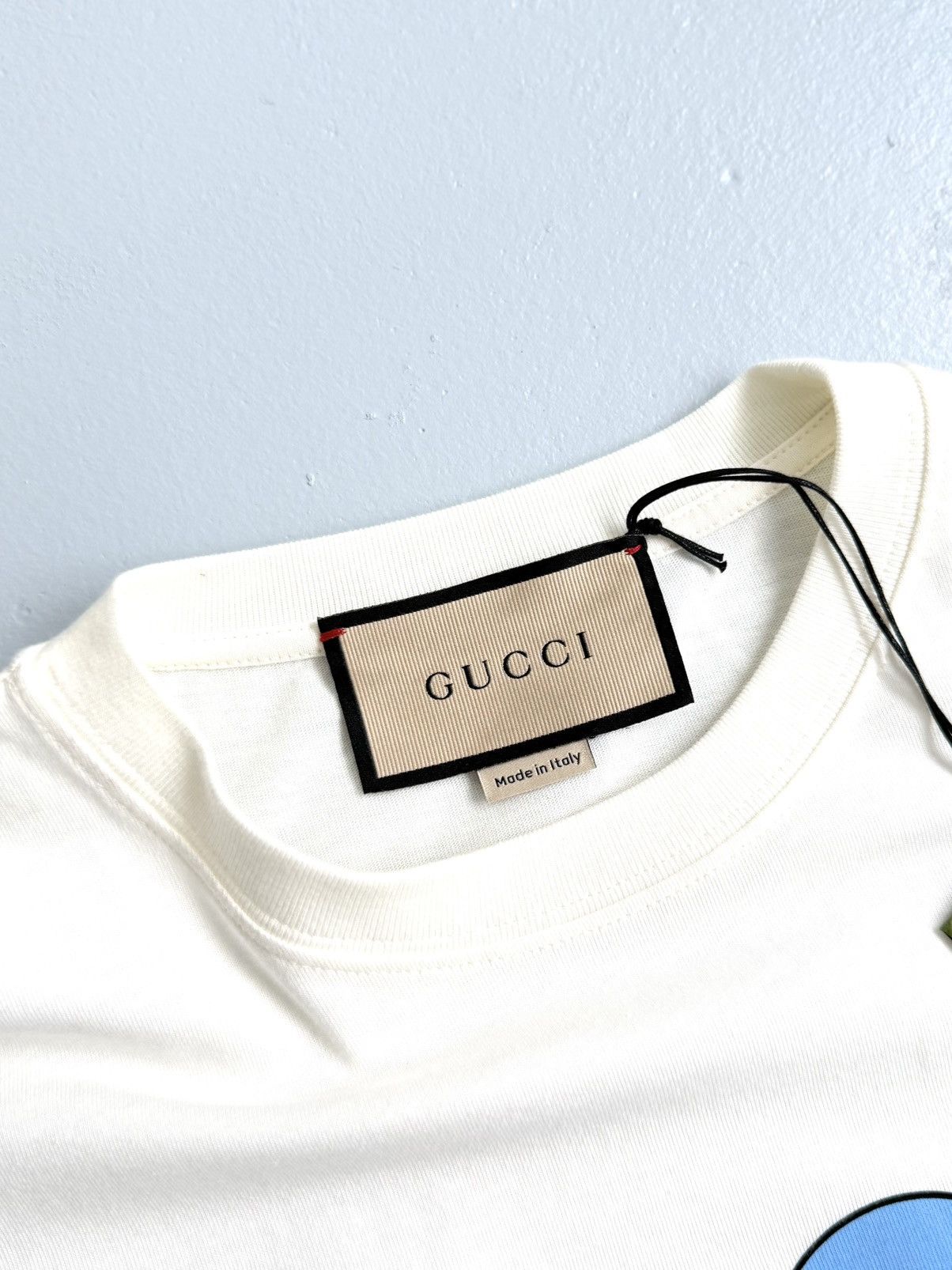 Gucci Gucci Cartoon Eyes Logo T-Shirt Off-White Cream Cotton Tee Size US S / EU 44-46 / 1 - 8 Thumbnail