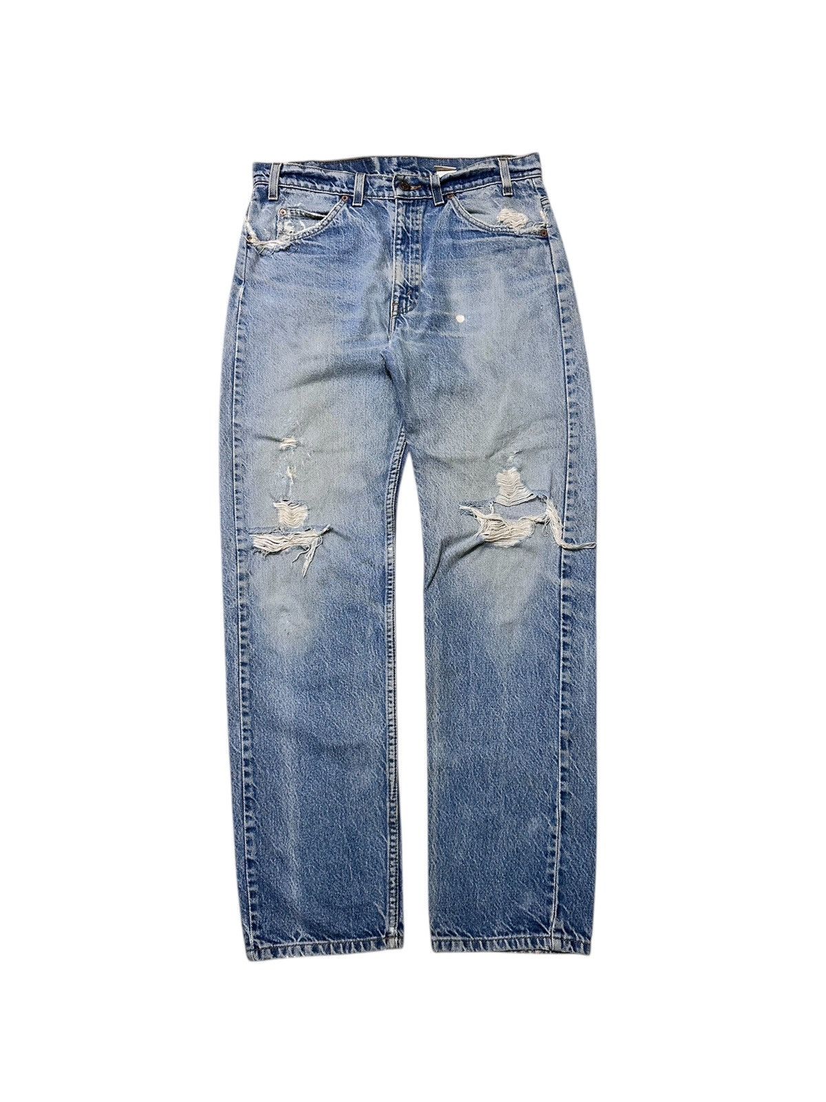 Levi's × Vintage Vintage Levis 505 Jeans Orange Tab Distress Denim Size US 32 / EU 48 - 1 Thumbnail
