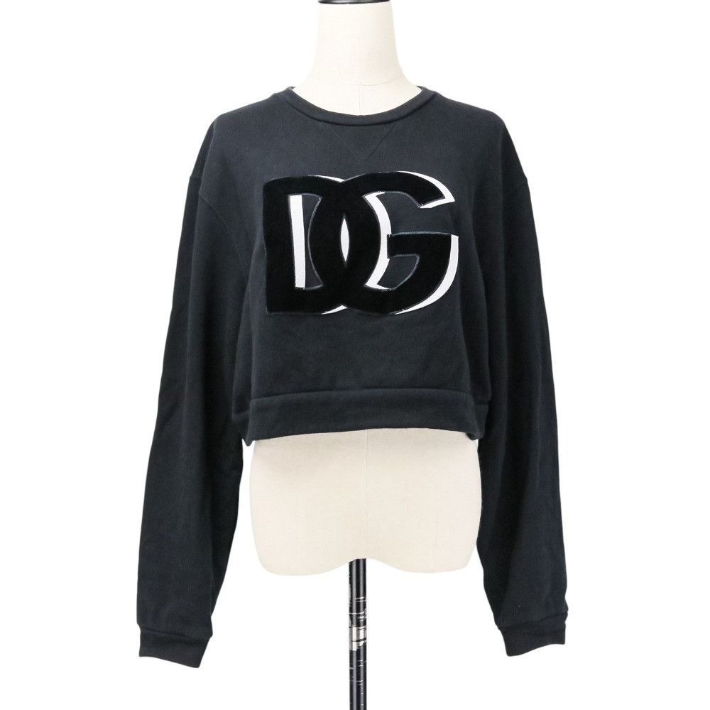 Dolce & Gabbana Dolce&Gabbana DG Logo Cropped Sweatshirt Cotton Sweatshirts & Hoodies DUTY FREE for USA