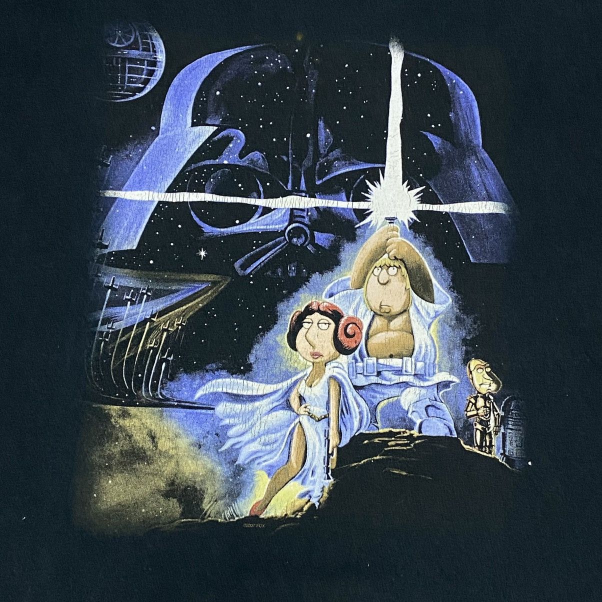 Fruit Of The Loom Vintage Y2K Family guy X star wars film movie Size US XL / EU 56 / 4 - 2 Thumbnail