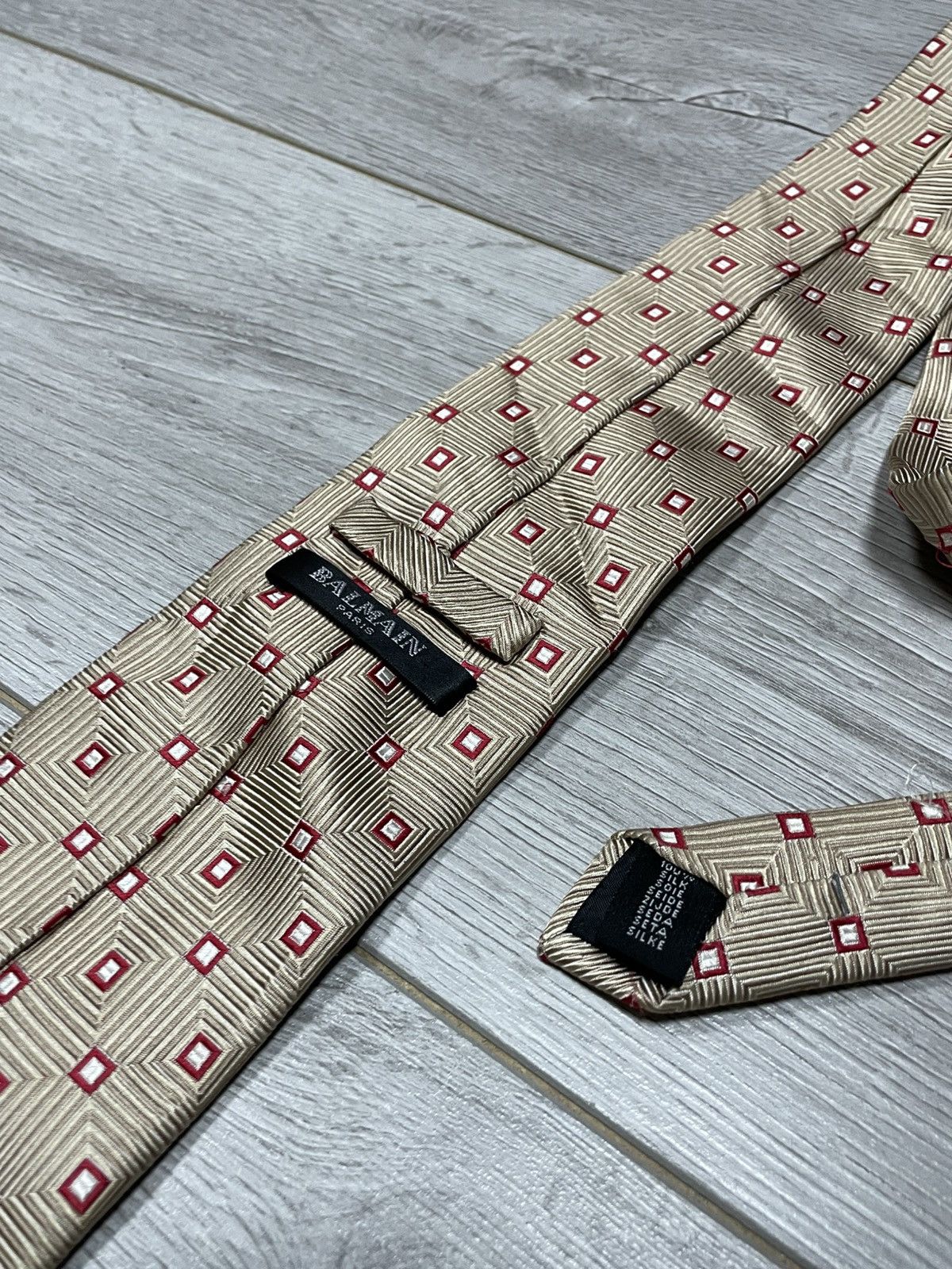 Balmain Balmain 100% silk tie rhombus squares Size ONE SIZE - 2 Thumbnail