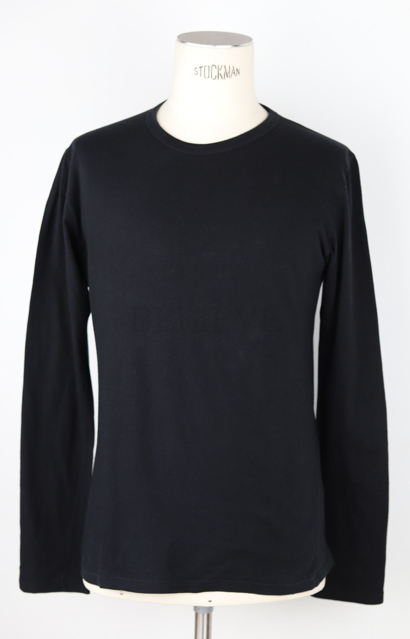 image of Helmut Lang Longlsleeve Runway Logo 2002 Paris New York 210 in Black, Men's (Size Small)