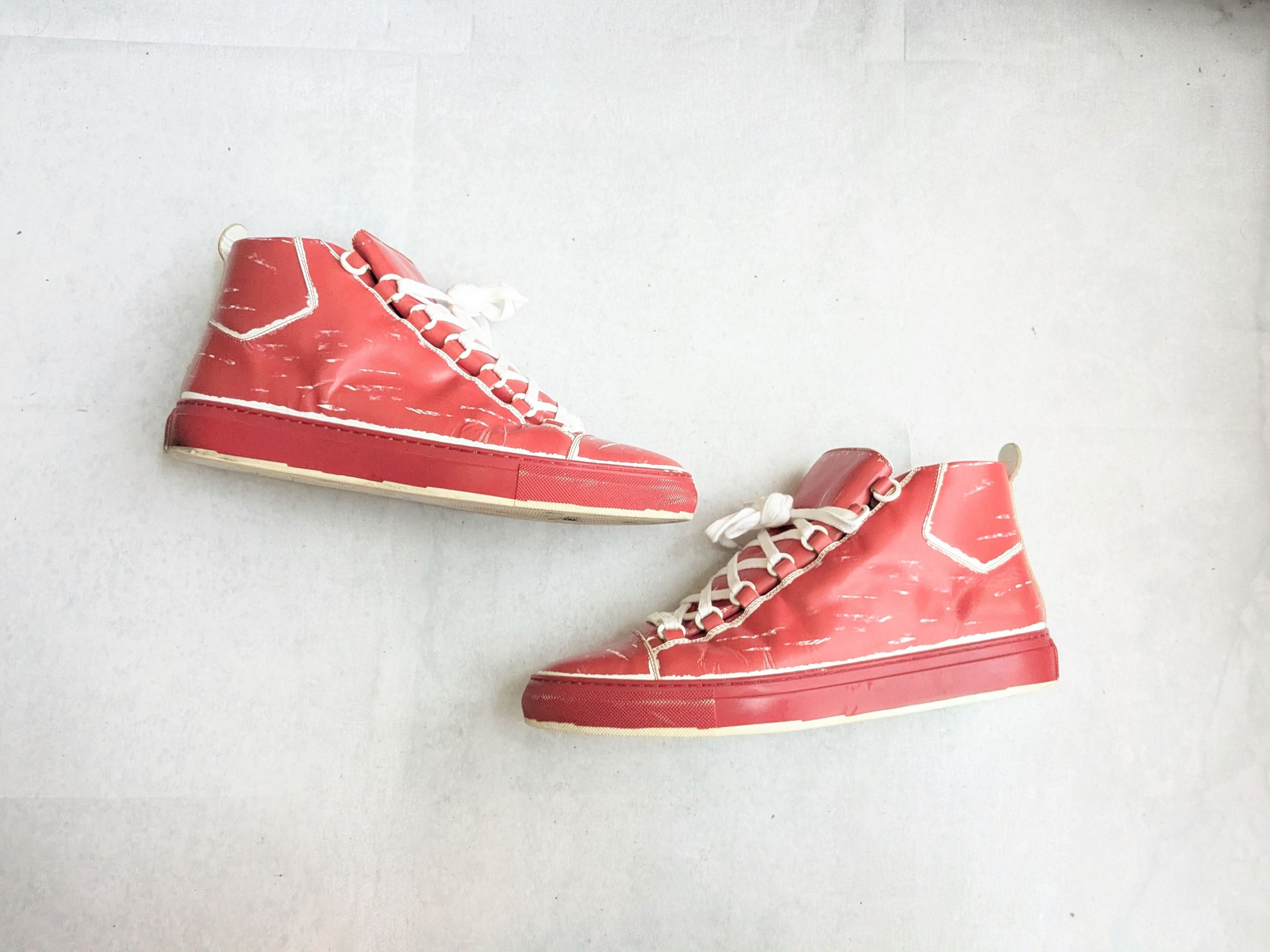 Balenciaga Balenciaga Arena Sneakers Red White 10 High Tops Leather Size US 10 / EU 43 - 1 Thumbnail