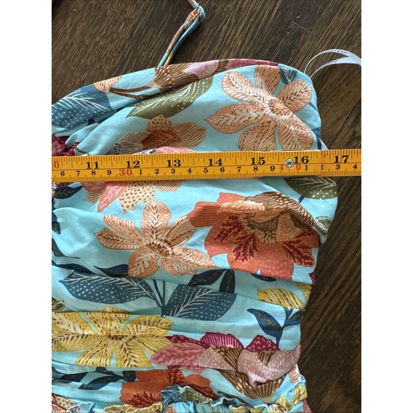 Vince Camuto Vince Camuto Dress 12 Blue Floral Halter Fit Flare Lined Size XL / US 12-14 / IT 48-50 - 5 Thumbnail