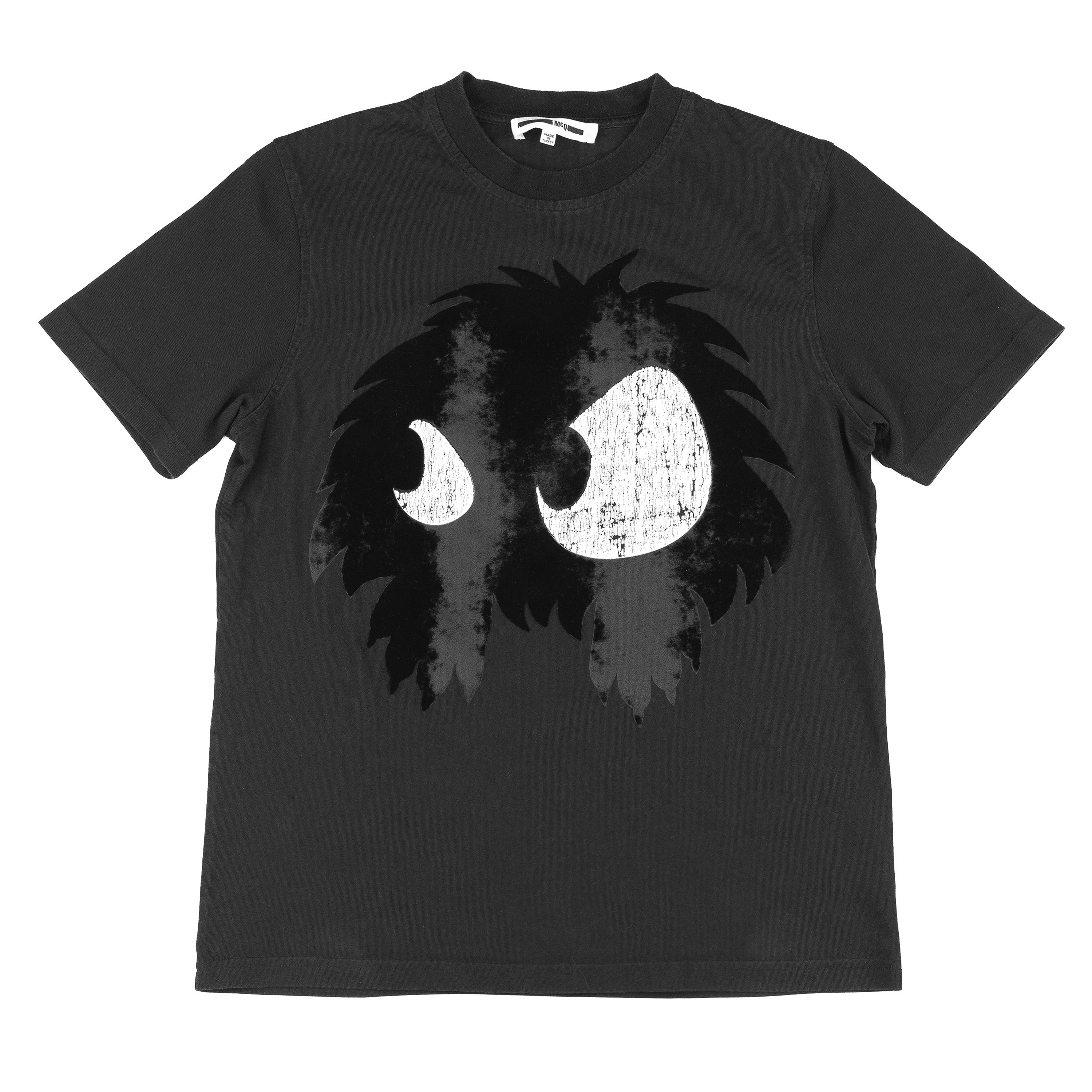 McQ Alexander McQueen McQ McQueen Black Cotton T‑Shirt with Monster Eye Graphic Size US L / EU 52-54 / 3 - 1 Thumbnail