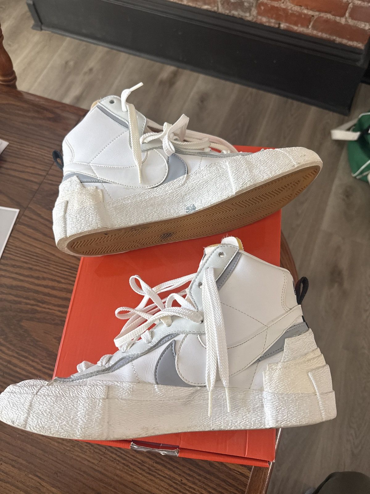 Nike × Sacai Nike Blazer High Sacai White Grey Size US 11 / EU 44 - 3 Thumbnail