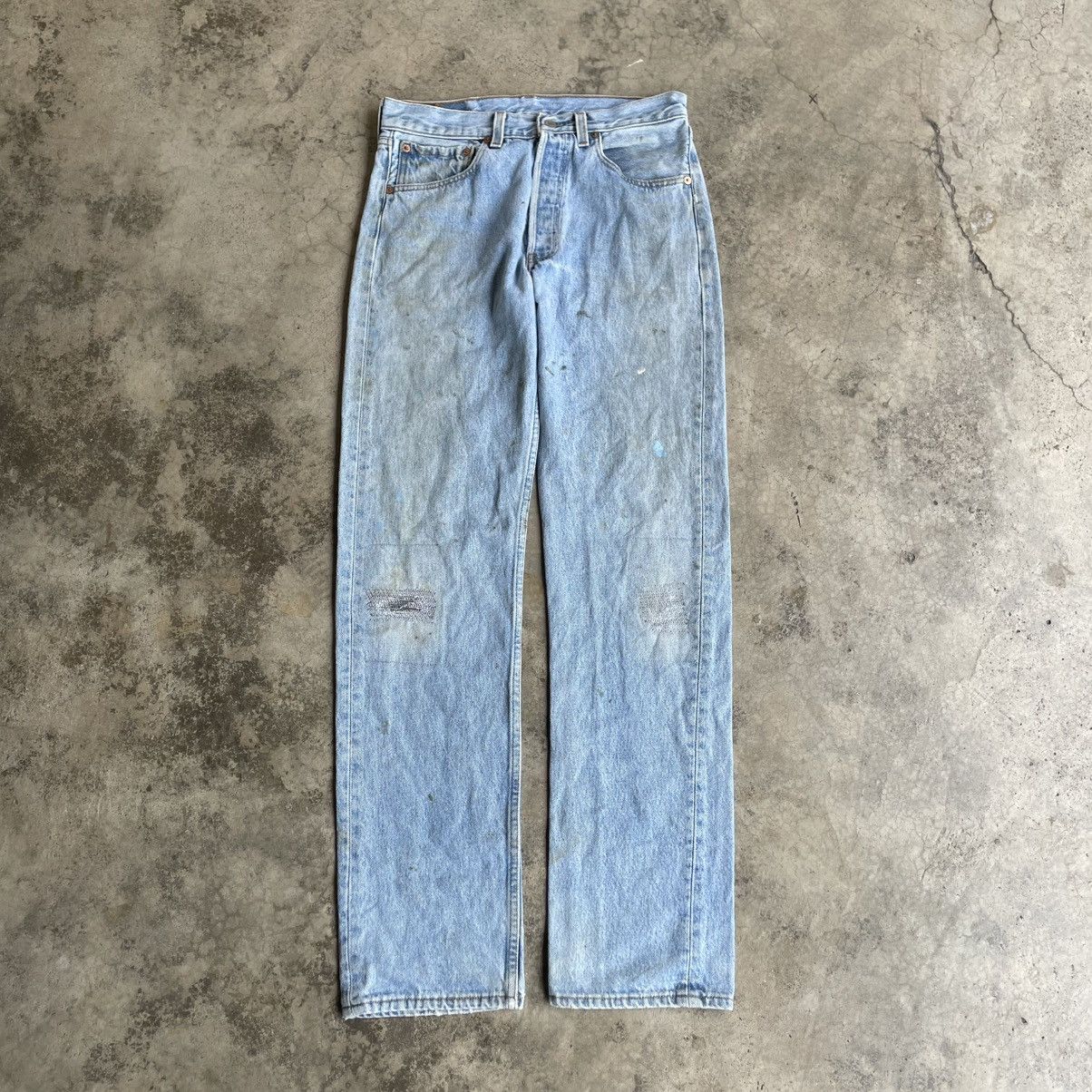 Levi's Vintage Clothing 🔥Vintage Levis 501 Splatter Paints Dirty Denim Jeans Size US 31 - 1 Thumbnail