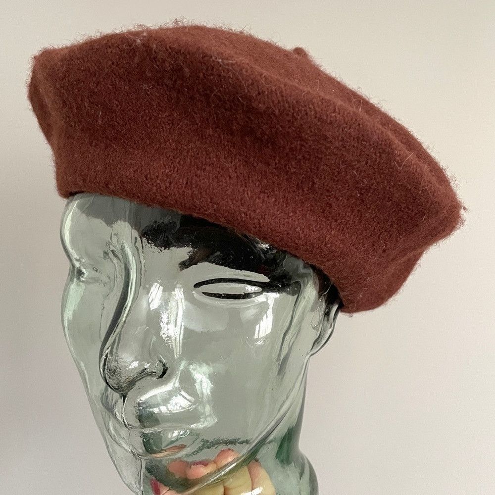Vintage Brown Wool Beret - Small /Medium, Unisex Size ONE SIZE - 3 Thumbnail