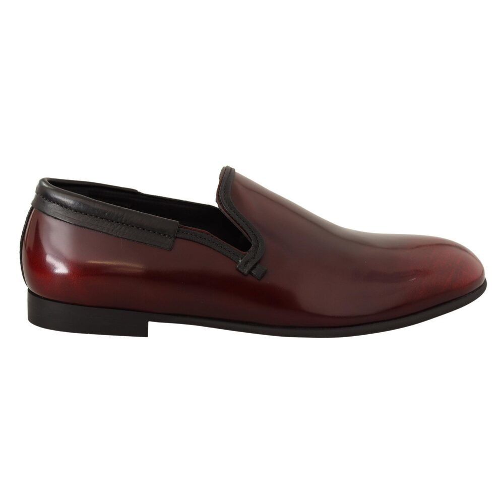 Dolce & Gabbana Dolce & Gabbana Elegant Bordeaux Leather Loafers Size US 7 / EU 40 - 1 Thumbnail