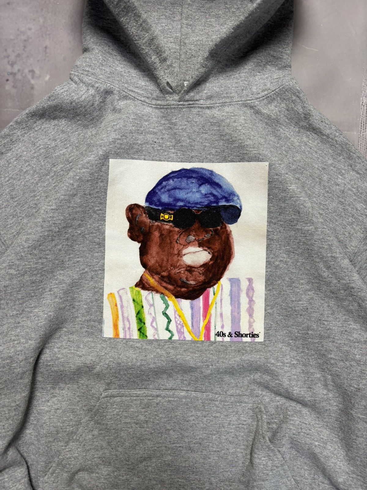 40's & Shorties boxy grey hoodie with biggie graphic on front Size US M / EU 48-50 / 2 - 3 Thumbnail