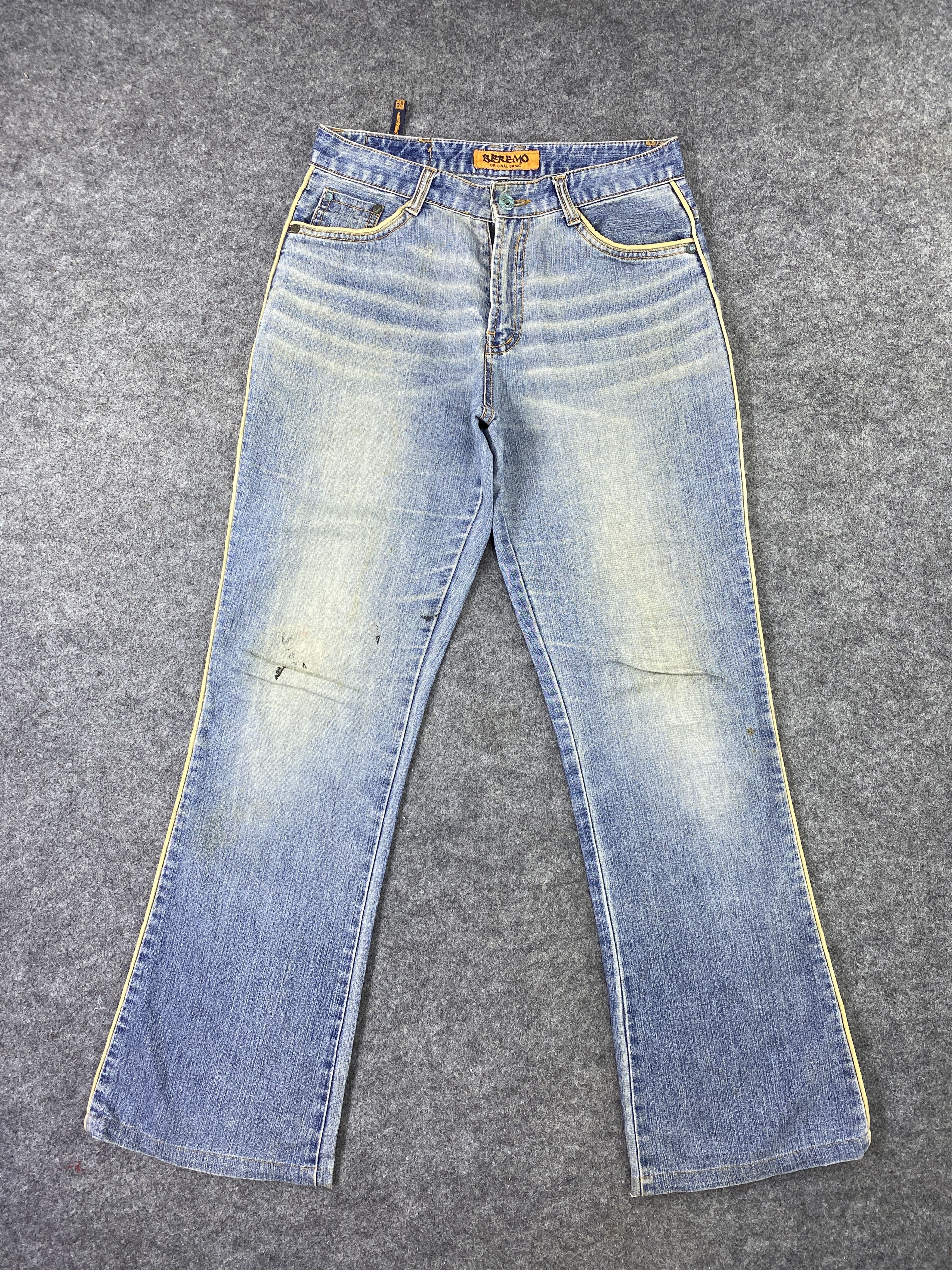 Japanese Brand Beremo Blue Wash Flare Jeans - J992 Size 29" - 2 Thumbnail