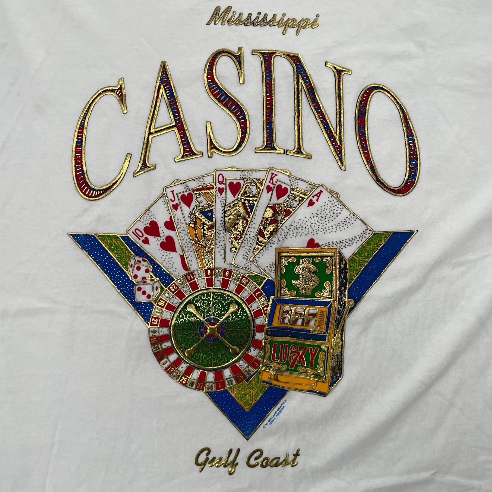 Vintage VINTAGE Mississippi Casino Golf Coast T-Shirt Adult 2XL White Graphic Men 90s Sports USA Size US XXL / EU 58 / 5 - 4 Thumbnail