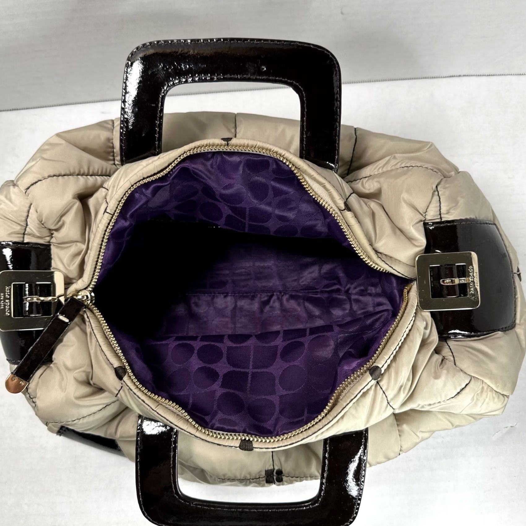 Vintage kate spade new york Alpine Beige Nylon Quilted Bag NO SHOULDER STRAP Large Women bag, Quilted, Nylon, Beige, Kate Spade, Bag, Vintage N/A Size ONE SIZE - 6 Thumbnail