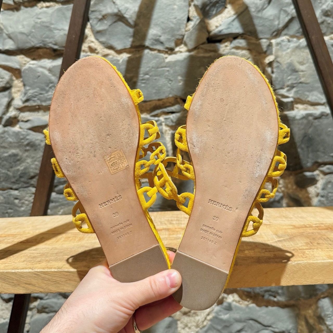 Hermes Hermès Yellow Ancone Thalassa Chaine d'Ancre Sandals Size US 9 / IT 39 - 8 Thumbnail