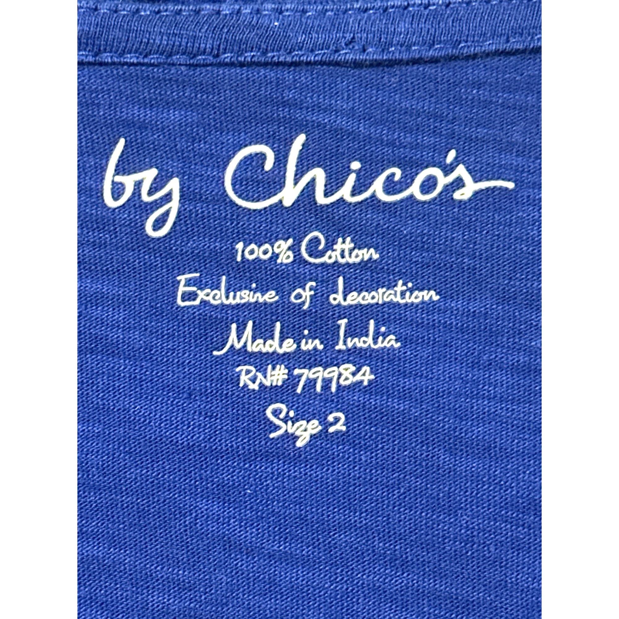 Chicos Chicos Royal Blue Short Sleeve Tee Classic Soft Stretch Casu Size XS / US 0-2 / IT 36-38 - 6 Thumbnail