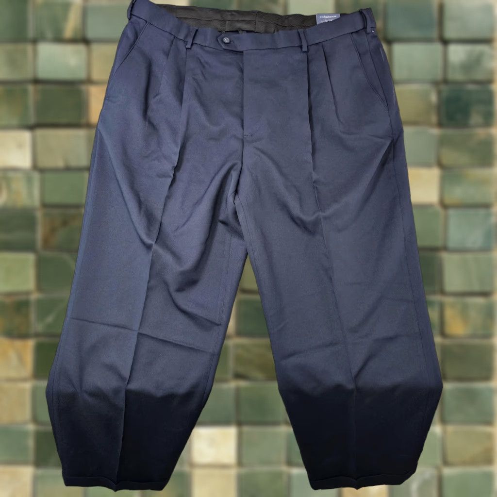 Croft & Barrow Croft & Barrow Dress Pants Mens 42x30 Blue Classic Fit Pleated Polyester Office Size US 42 / EU 58 - 1 Thumbnail