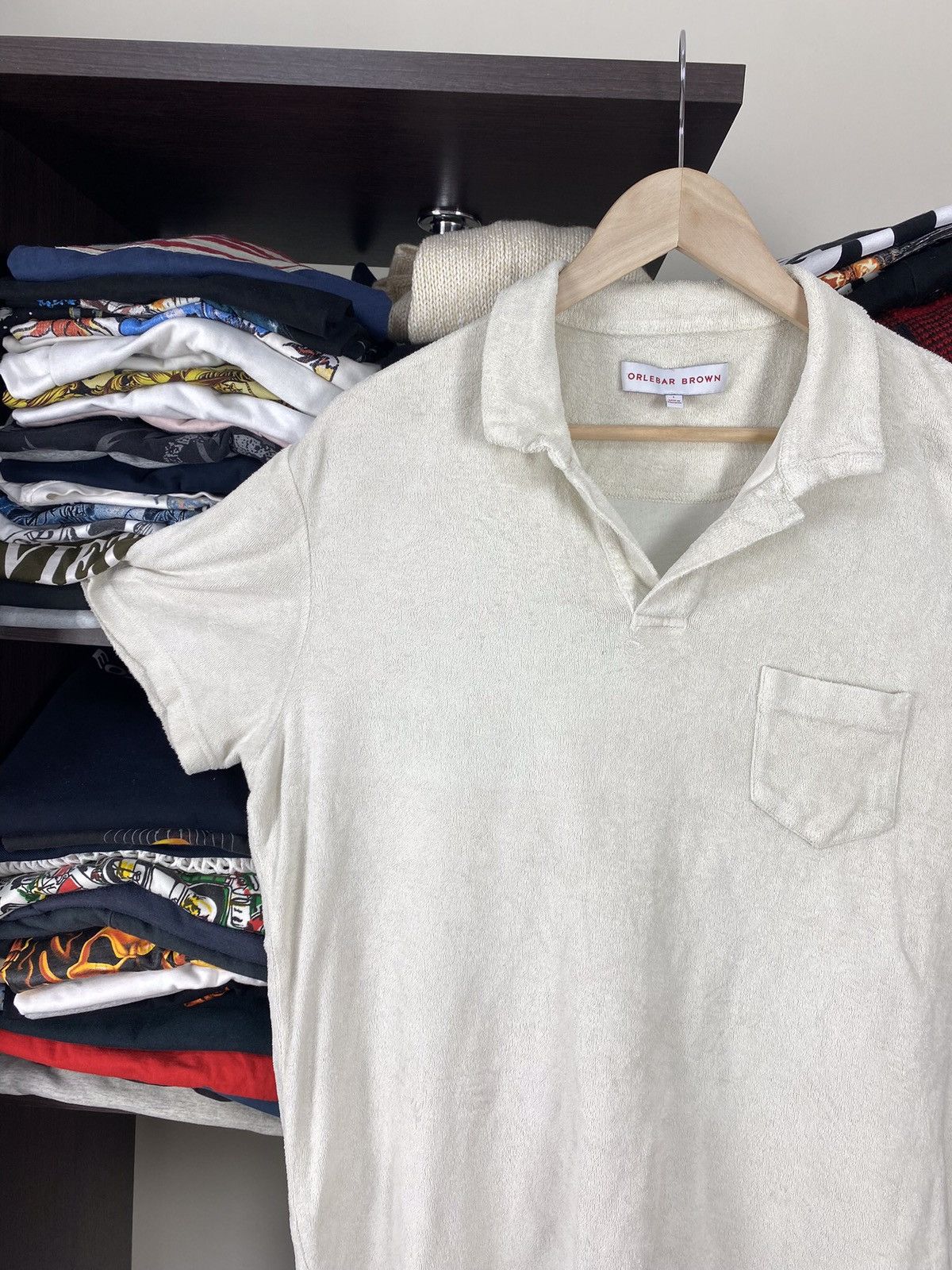 Orlebar Brown Terry Cotton White Polo Size US L / EU 52-54 / 3 - 3 Thumbnail