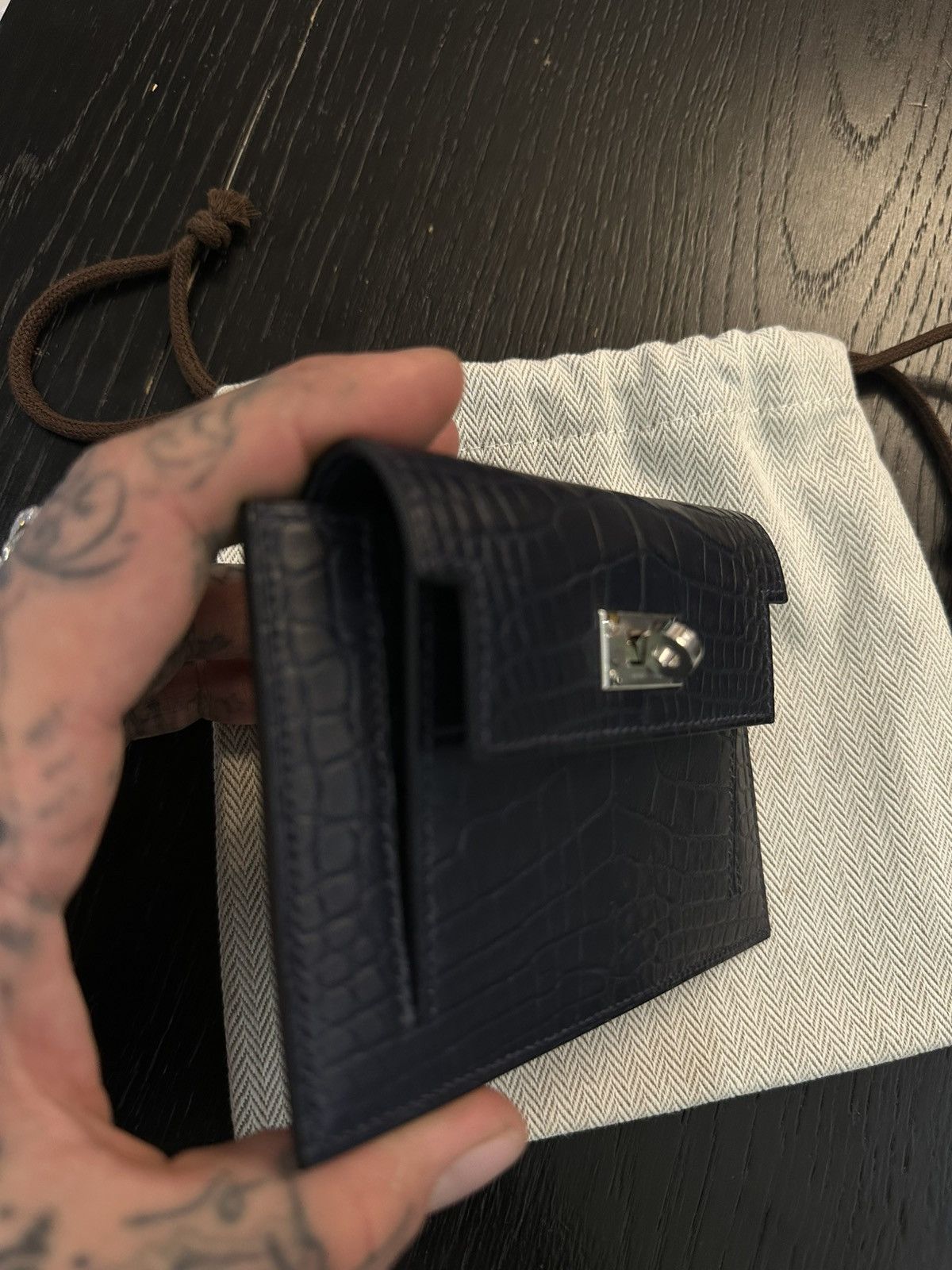 Hermes Hermes 2026 NEW 1:1 CROC KELLY POCKET MINI COMPACT WALLET Size ONE SIZE - 5 Thumbnail