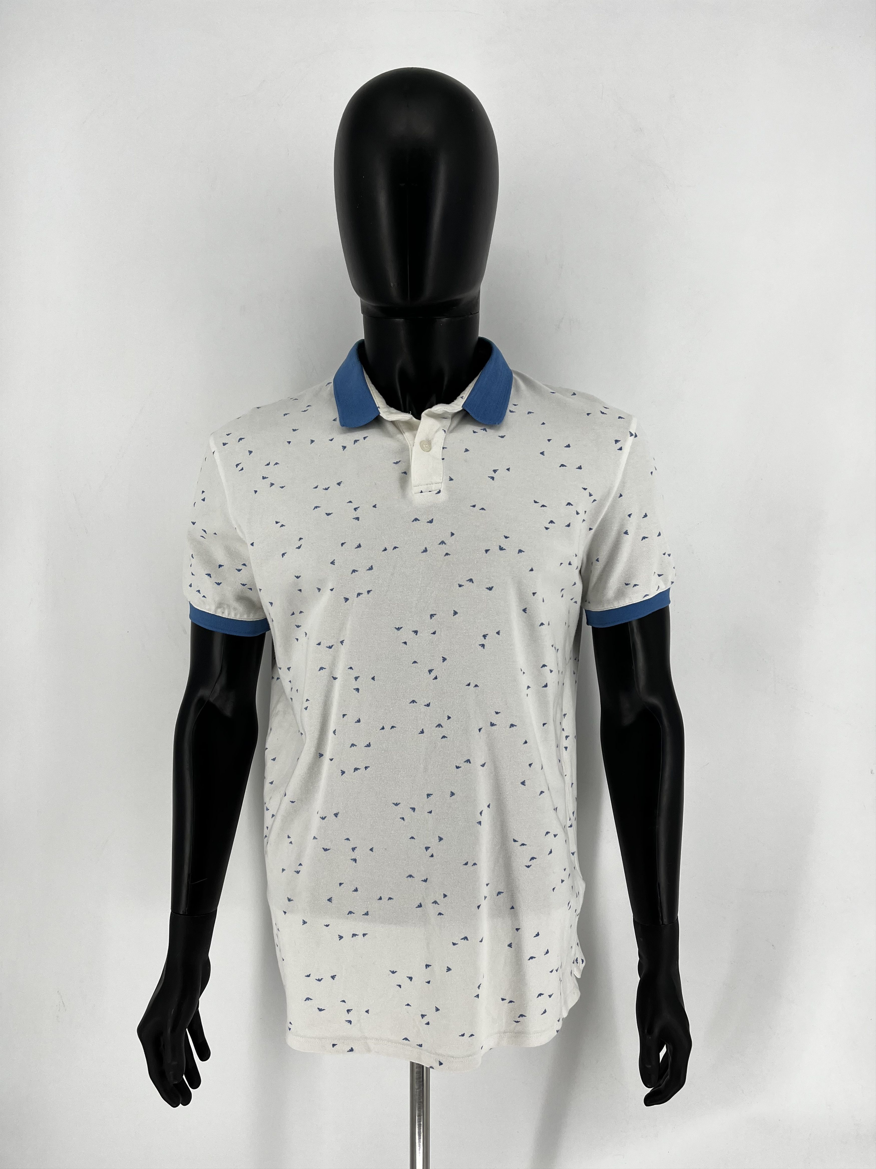 Armani Armani Jeans Monogram Logo Washed White Polo Size L Size US L / EU 52-54 / 3 - 2 Thumbnail