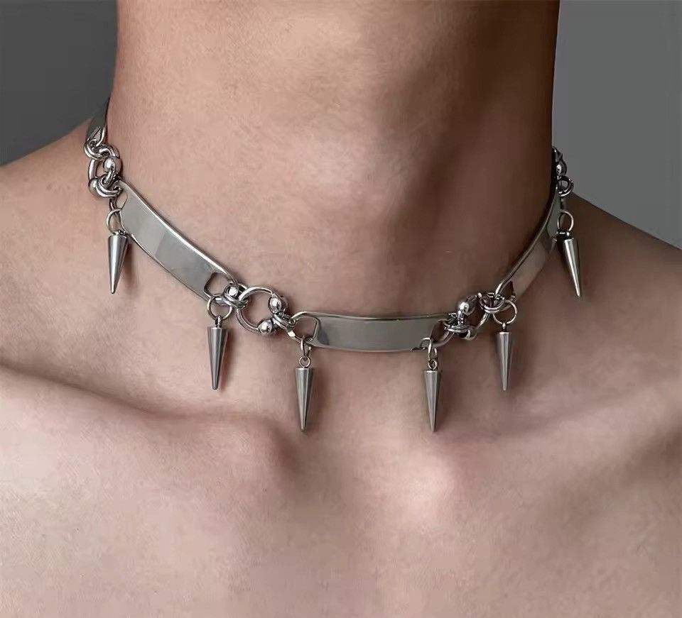 Jewelry × Vintage Titanium Steel Rivet Choker Size ONE SIZE - 1 Thumbnail