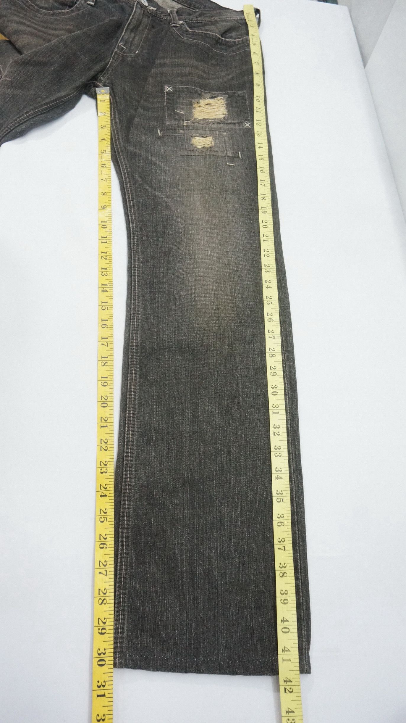 Japanese Brand 🔥EDGE RUPERT Vintage Black Distressed Jeans Size US 33 - 11 Thumbnail
