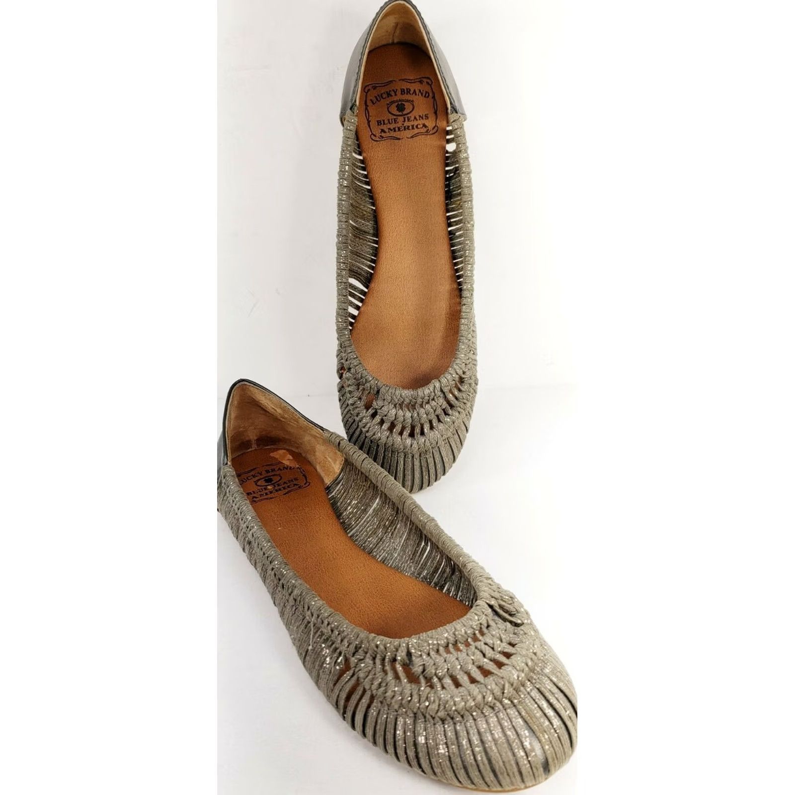 Lucky Brand Lucky Brand Emmie Ballet Flats Women's Size 8.5M Dark Gray Natural Hemp Woven Flat Slip On Casual Size US 9 / IT 39 - 6 Thumbnail