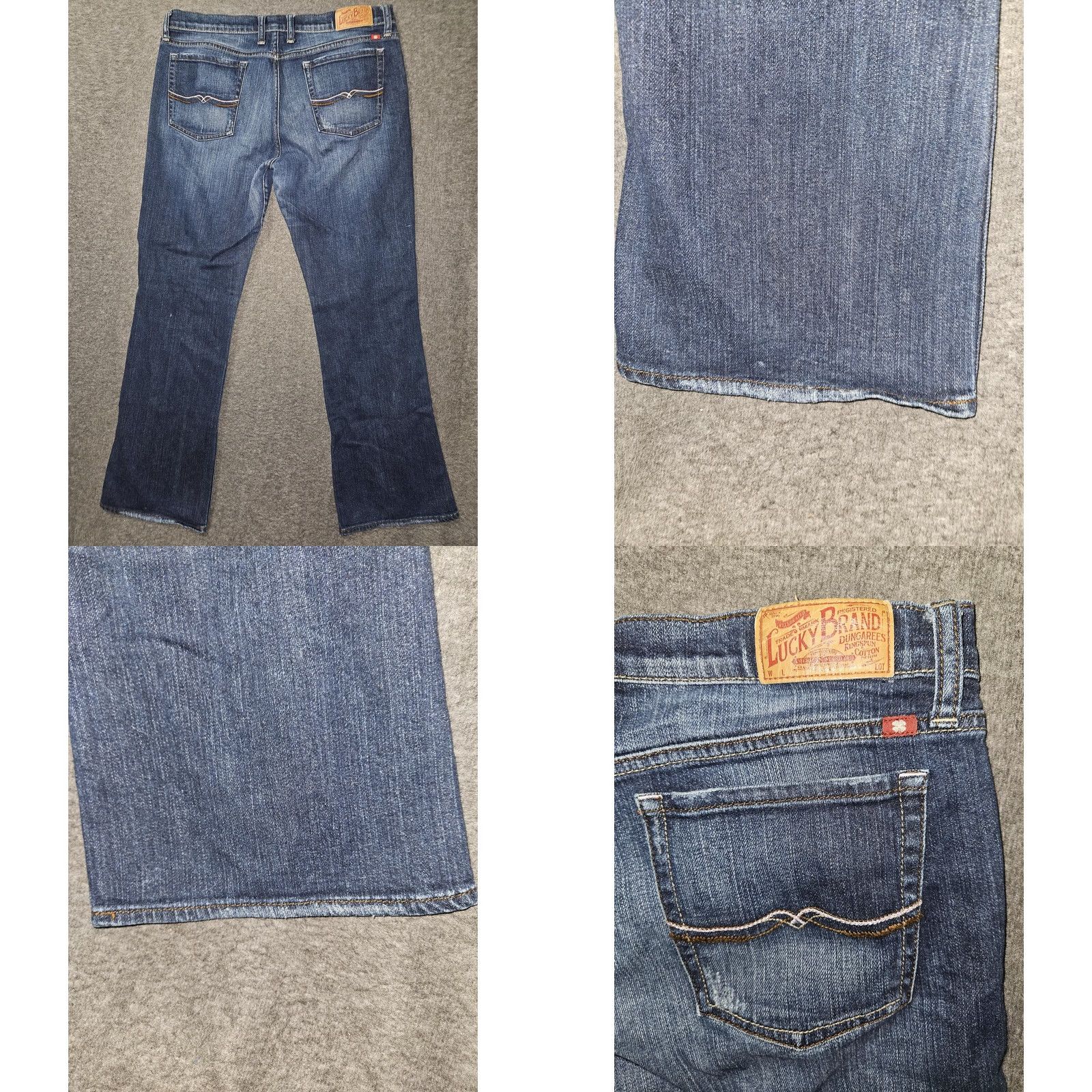 Lucky Brand Lucky Brand Jeans Womens 14 x 32 Blue Sweet N Low Bootcut Stretch Denim Stark Jeans Women Regular 14 32 Blue Boots Cut 5-Pocket Logo City Preppy Size 36" / US 14 / IT 50 - 8 Thumbnail