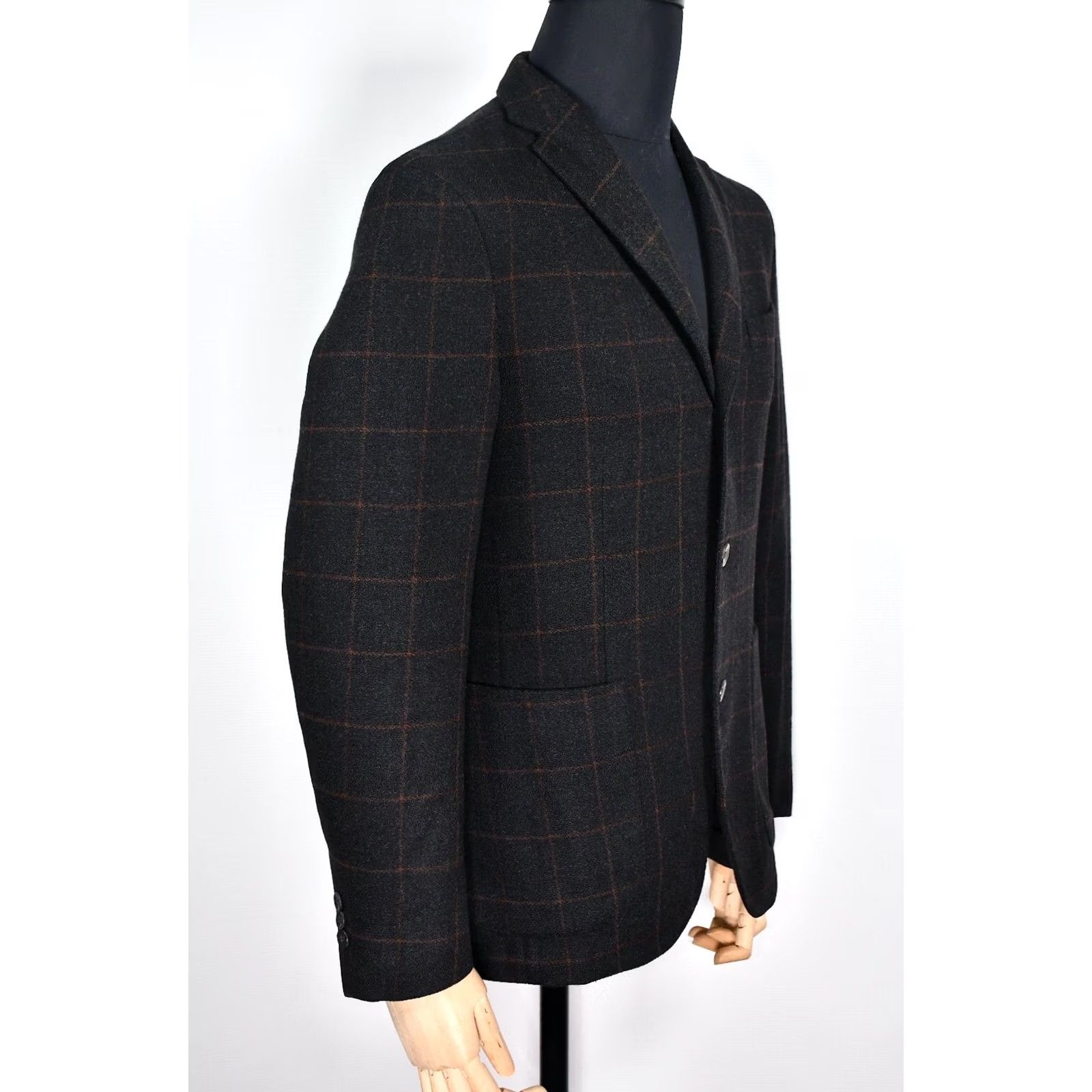 Boglioli Boglioli Blazer Shirt Men Brown Wool Plaid Dover 50 Vintage Not Applicable Size 50R - 2 Thumbnail