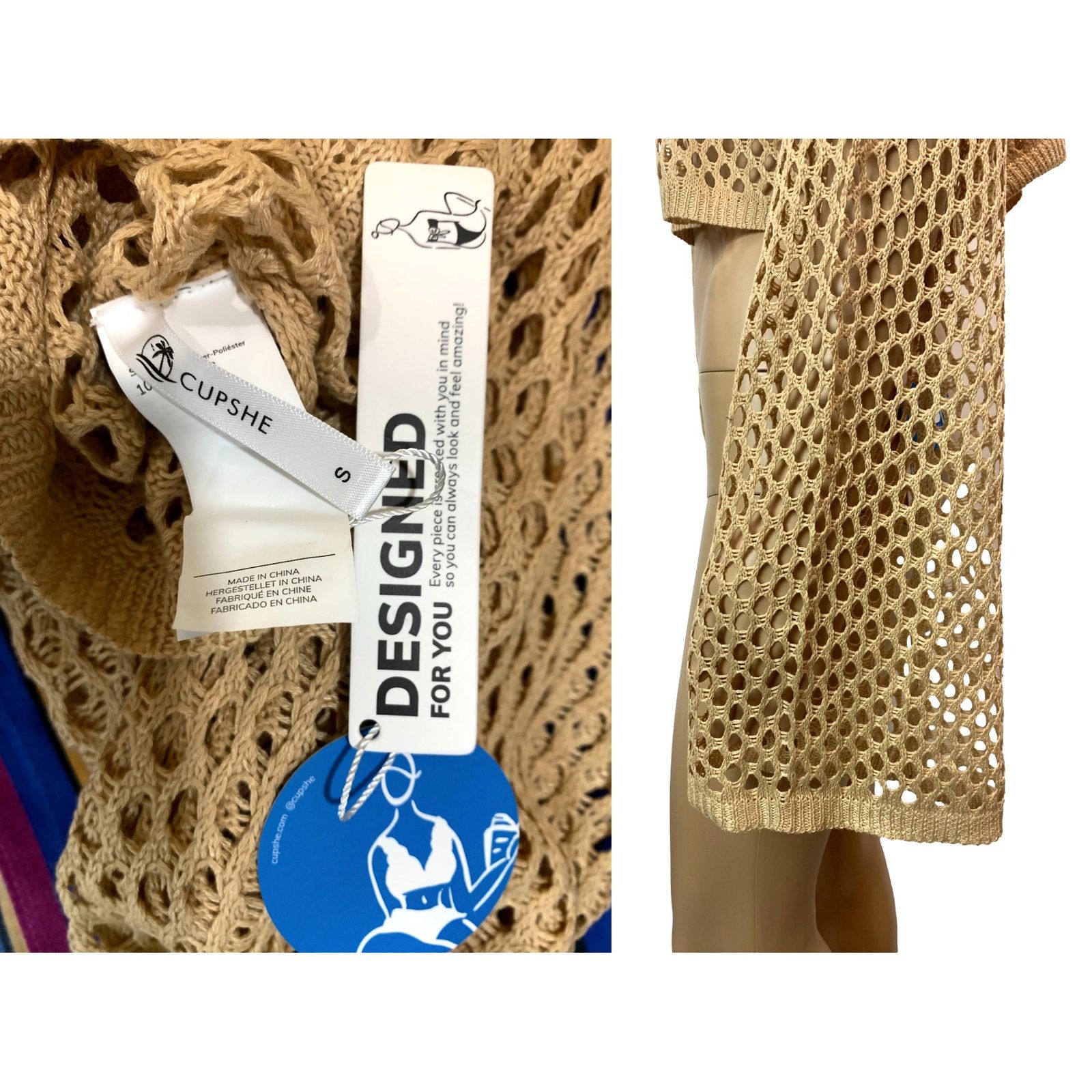 Other NEW CUPSHE Crop Crochet Open Knit Bell Sleeve Sweater | S Size S / US 4 / IT 40 - 6 Thumbnail