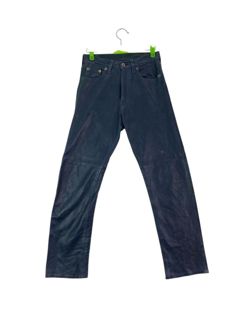Genuine Leather Vtg 90s unbrand biker genuine leather pant Size 27" / US 4 / IT 40 - 1 Thumbnail