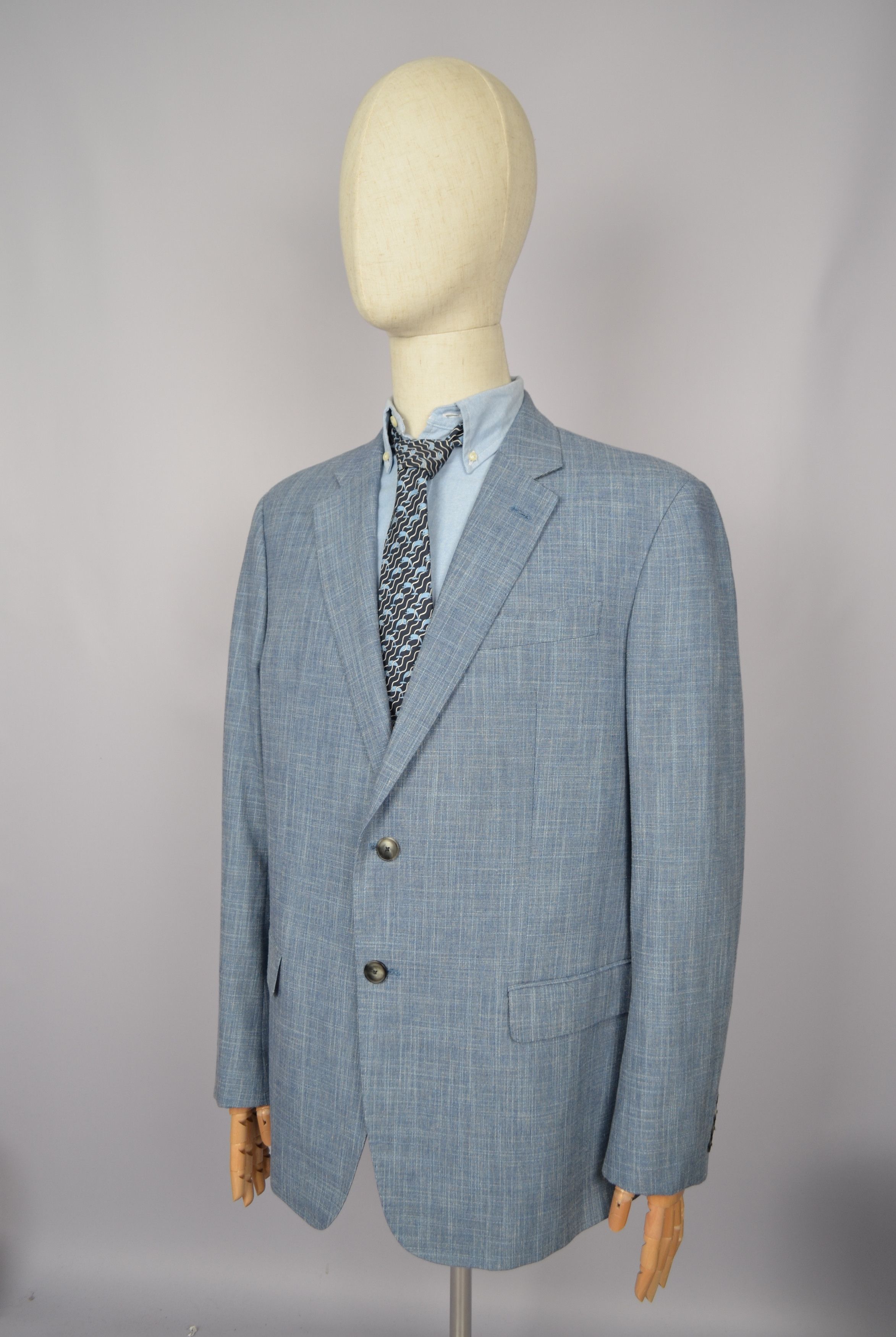 Designer × Emporio Armani Emporio Armani G Line Blue Jacket Blazer US48 Slim Fit Size 48S - 8 Thumbnail