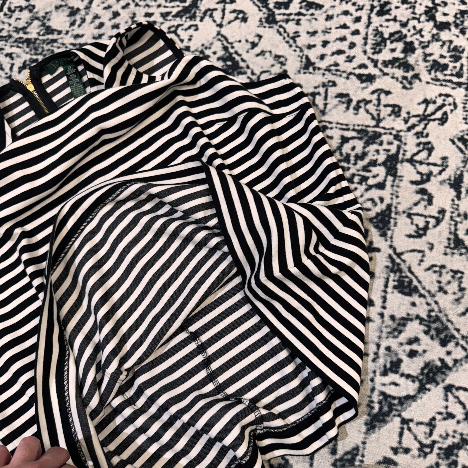 Ralph Lauren × Vintage Ralph Lauren White Black Viscose Striped Top Blouse Size 2XL Size US XXL / EU 58 / 5 - 11 Thumbnail