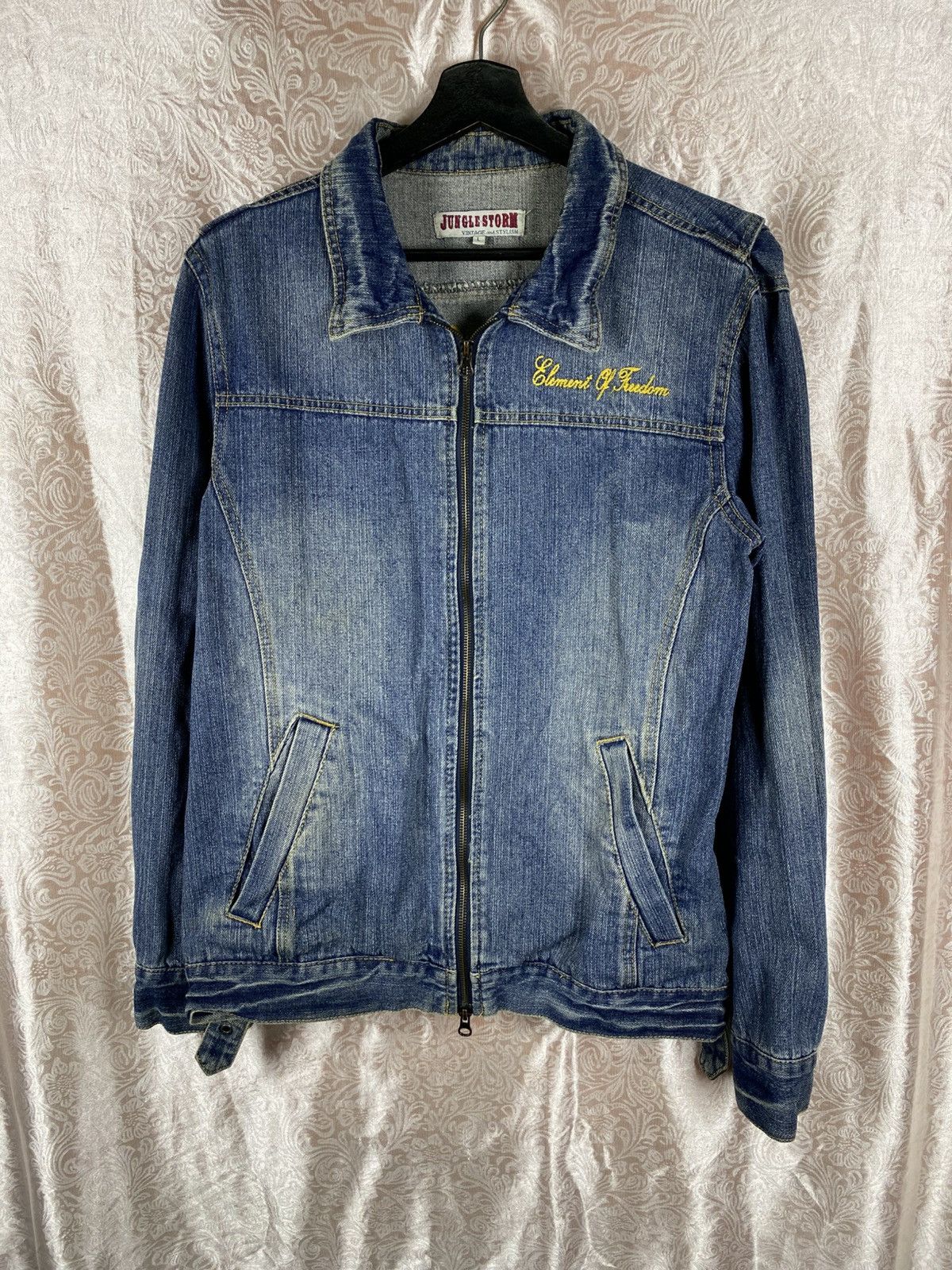Japanese Brand Junglestorm Vintage Denim Jacket Embroidery Zip Up Japanese Size US M / EU 48-50 / 2 - 3 Thumbnail