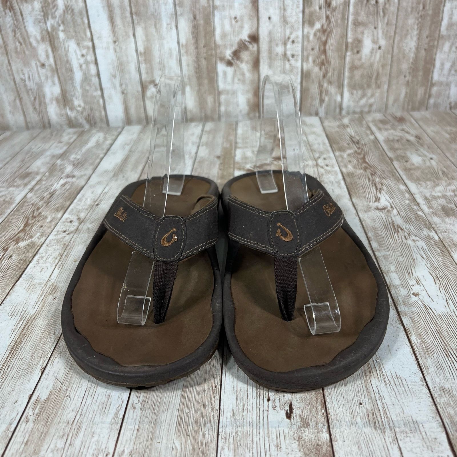 Olukai Olukai flip flops leather brown Mens 8 Size US 8 / EU 41 - 4 Thumbnail