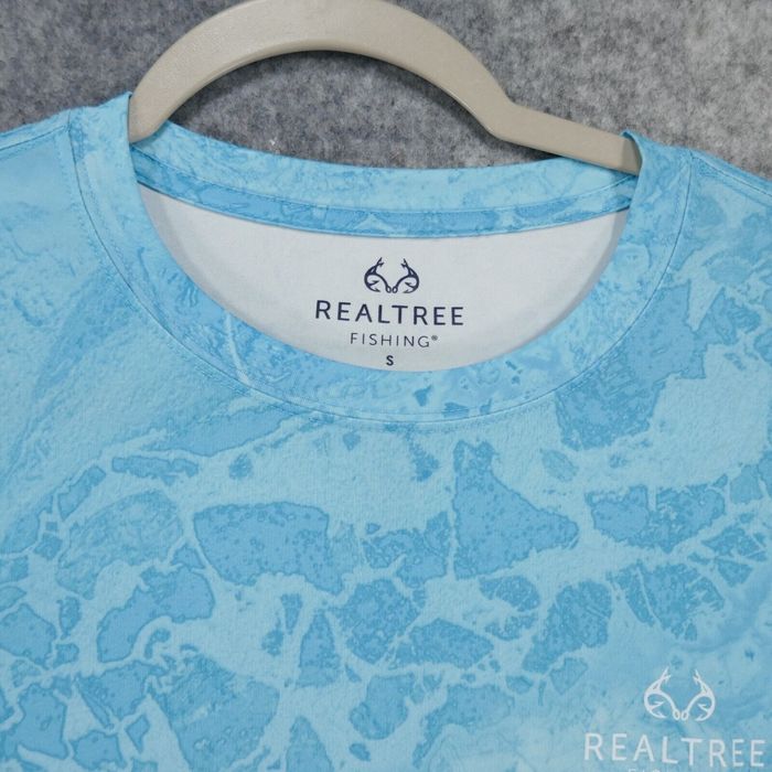 Realtree Realtree Fishing Shirt Mens Small Long Sleeve Blue White