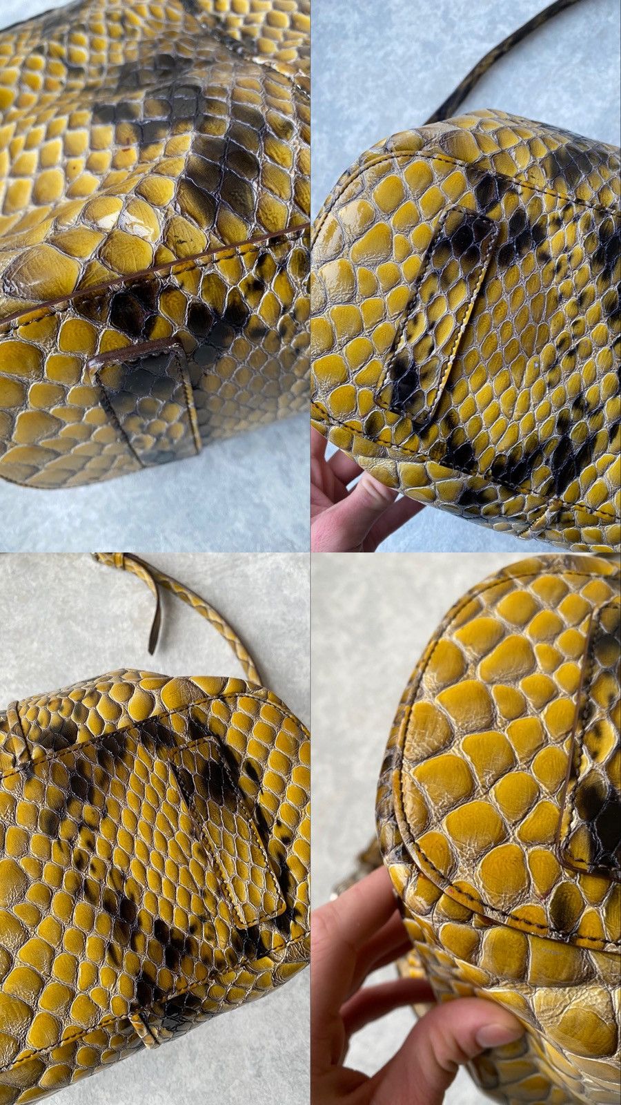 Giorgio Armani Giorgio Armani Python Style Calfskin Shoulder Travel Bag Size ONE SIZE - 17 Thumbnail