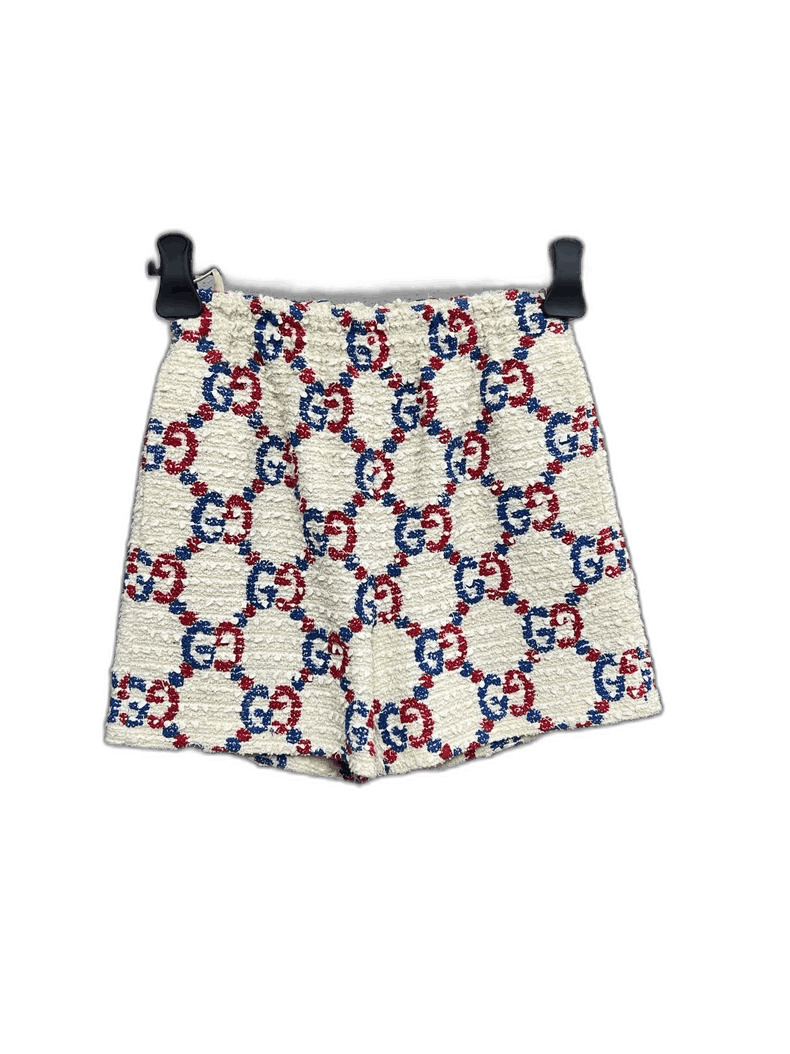 Gucci Gucci Red Blue Logo Tweed Shorts-yf Size US 38 / EU 54 - 1 Thumbnail