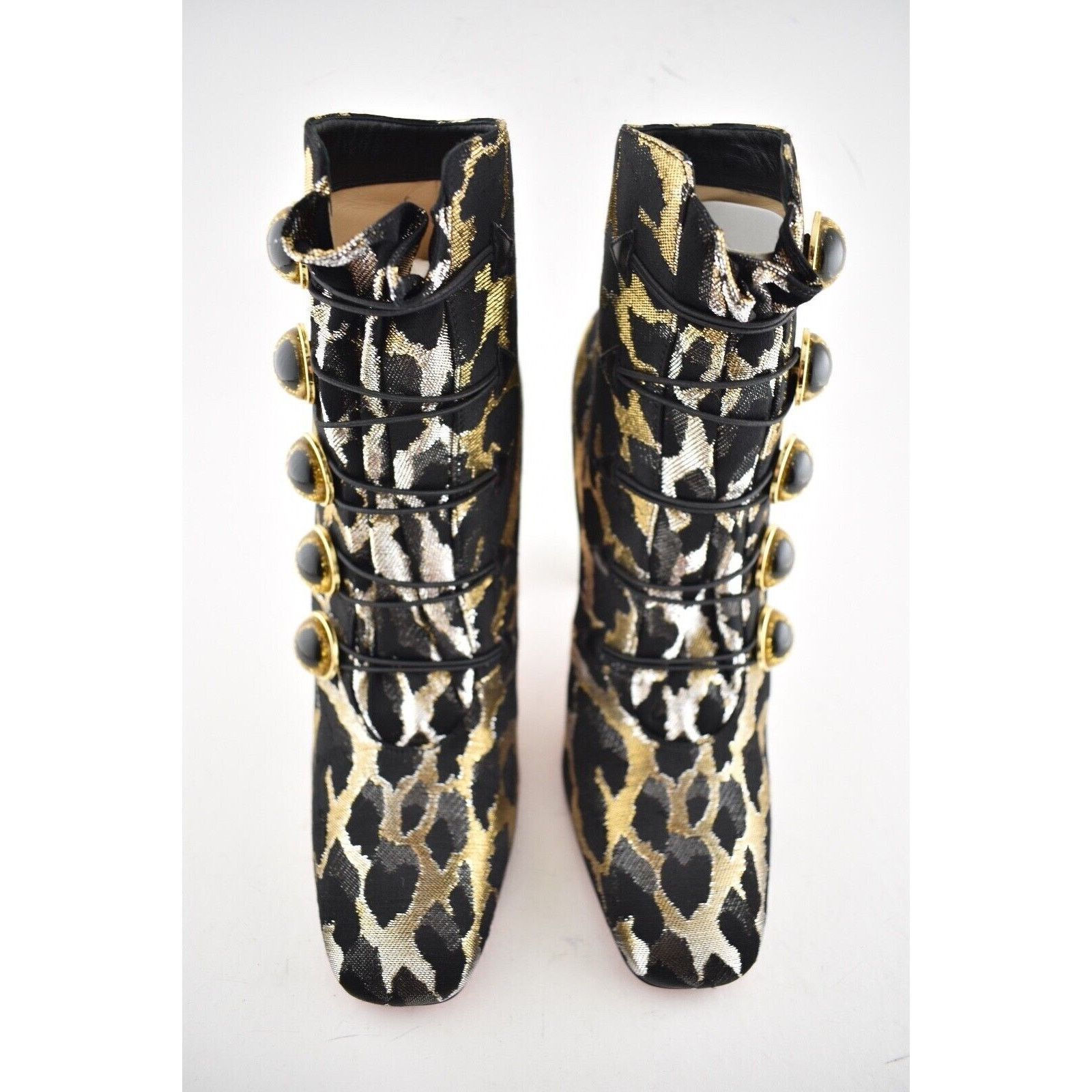 Christian Louboutin Christian Louboutin Lady See 100 Black Gold Lurex Feline Size US 7.5 / IT 37.5 - 5 Thumbnail