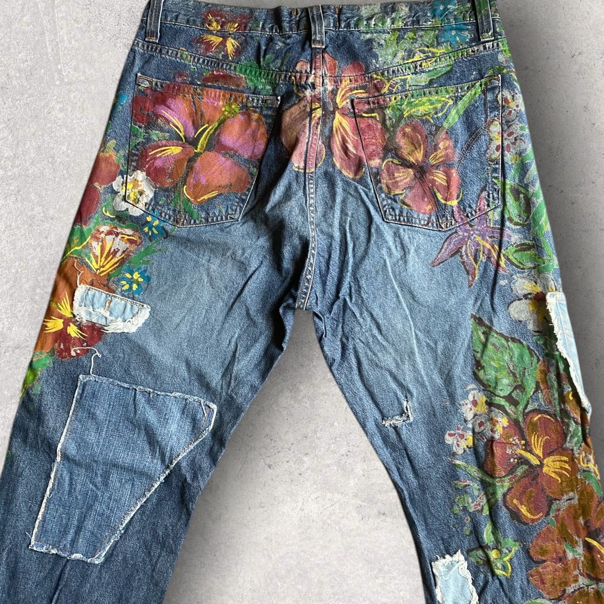 Dolce & Gabbana D&G painted floral and applique patchwork Size US 33 - 6 Thumbnail