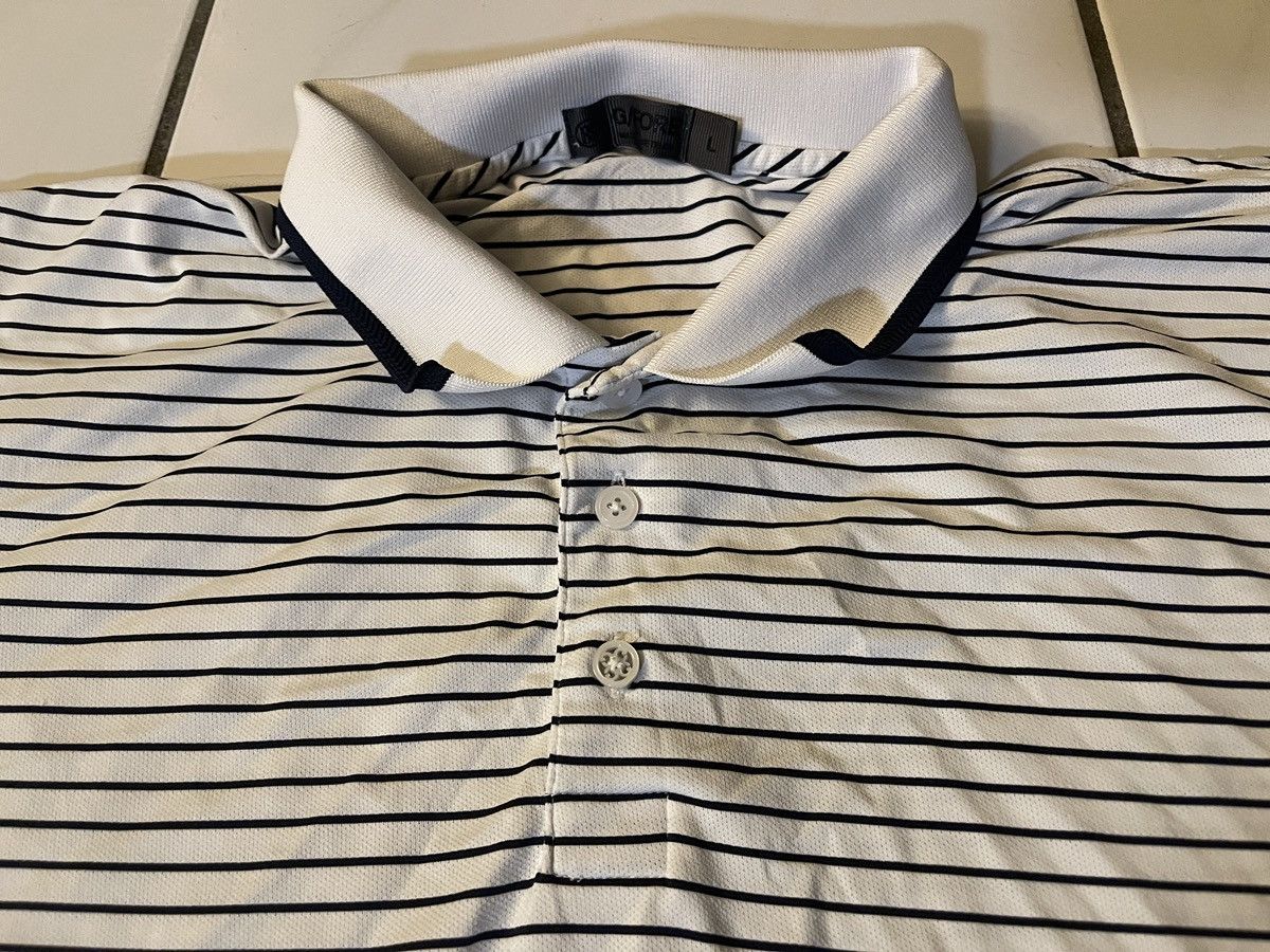 G/FORE G/FORE Polo Shirt Mens Large White Blue Golf Collar Stripe Size US L / EU 52-54 / 3 - 2 Thumbnail