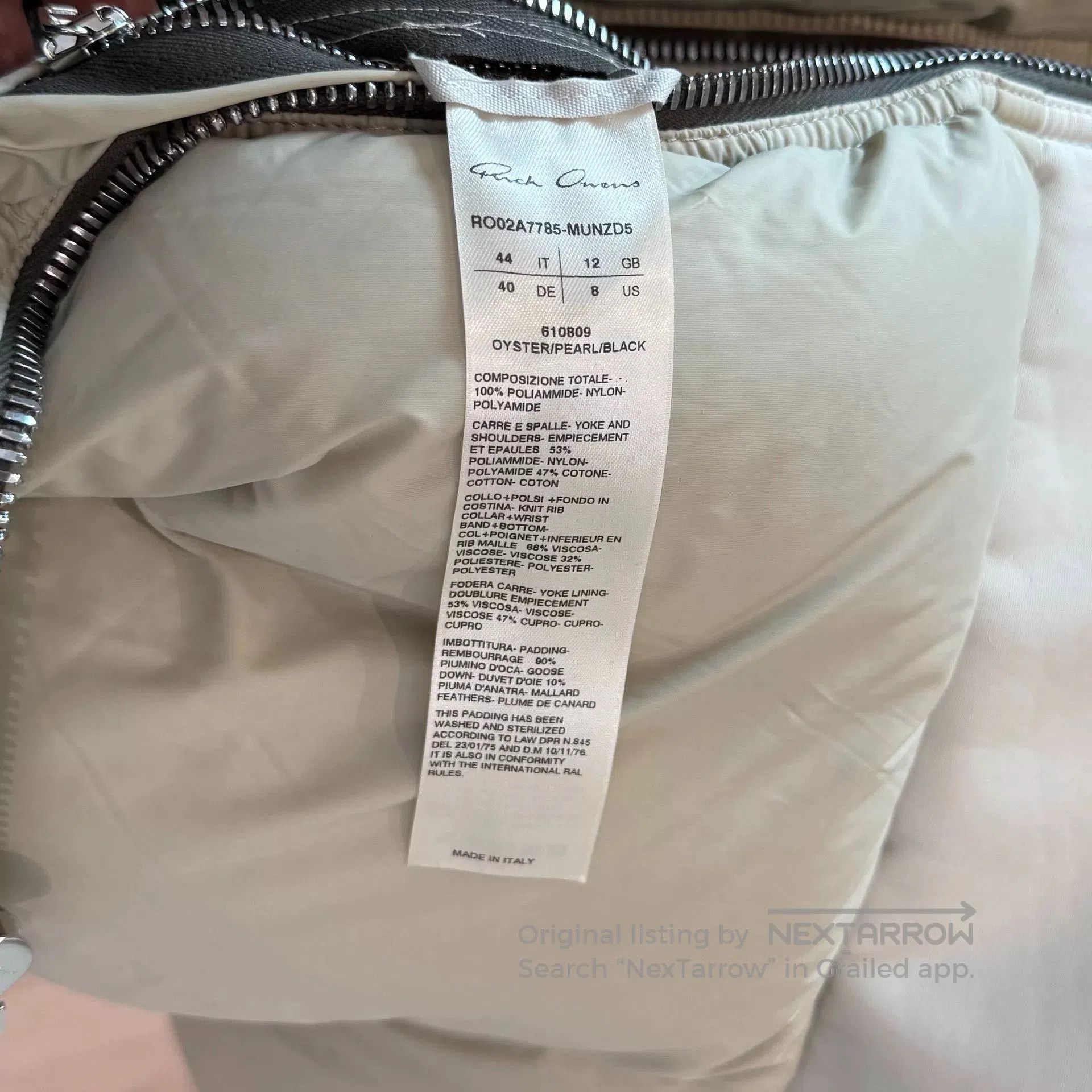 Rick Owens Rick Owens Geth Cropped Bomber Jacket. Size M / US 6-8 / IT 42-44 - 6 Thumbnail