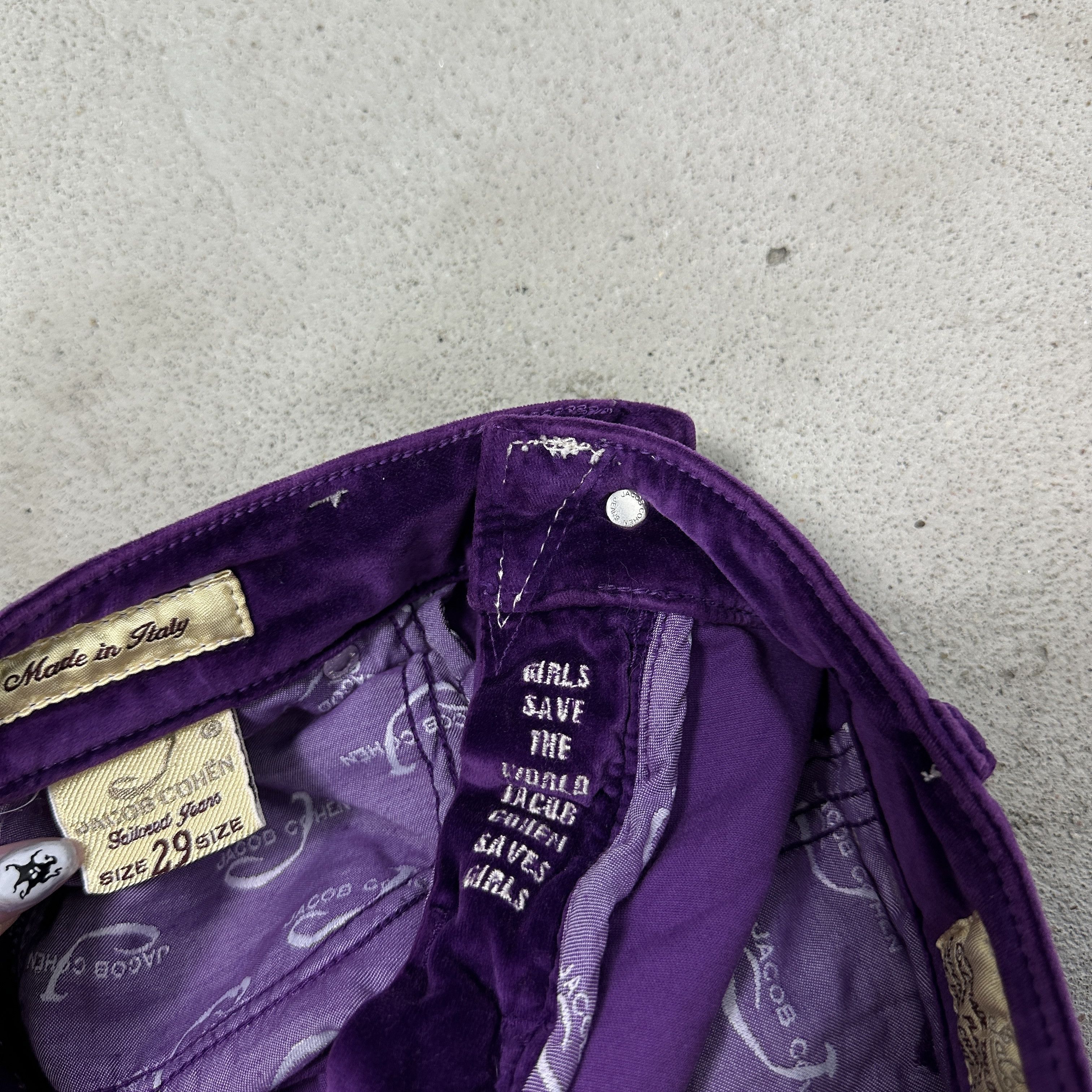 Jacob Cohen Vintage Avant Garde Velvet Purple Jakob Cohen Pants Y2K Size 29" - 7 Thumbnail