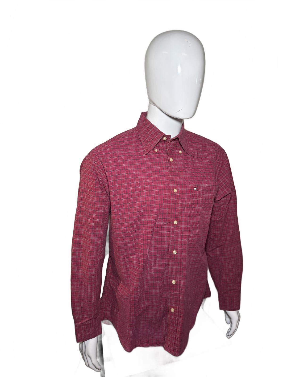 Tommy Hilfiger Tommy Hilfiger Men's Checkered Shirt - Burgundy Size US M / EU 48-50 / 2 - 3 Thumbnail