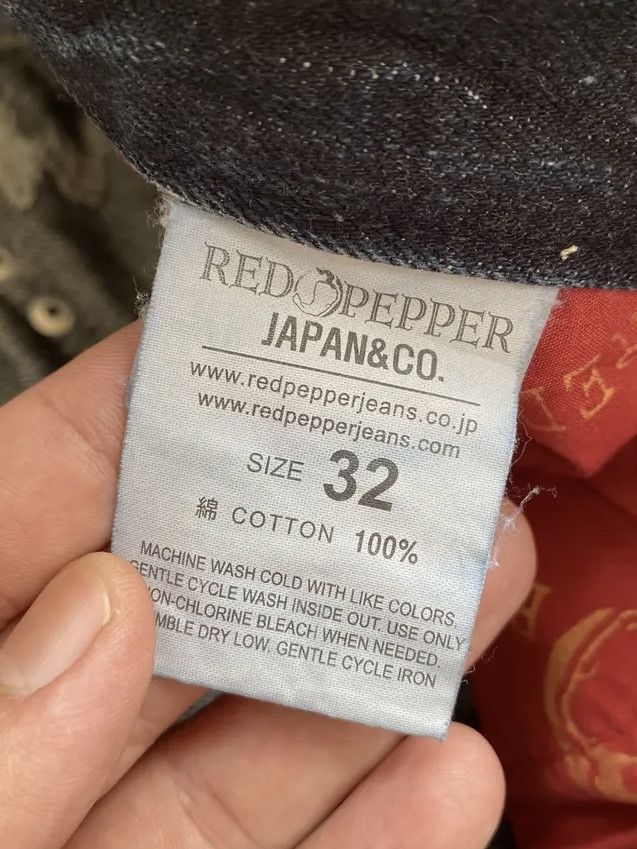 14th Addiction FLARE Red Pepper Japan Patch Wings Jeans Size US 32 / EU 48 - 13 Thumbnail