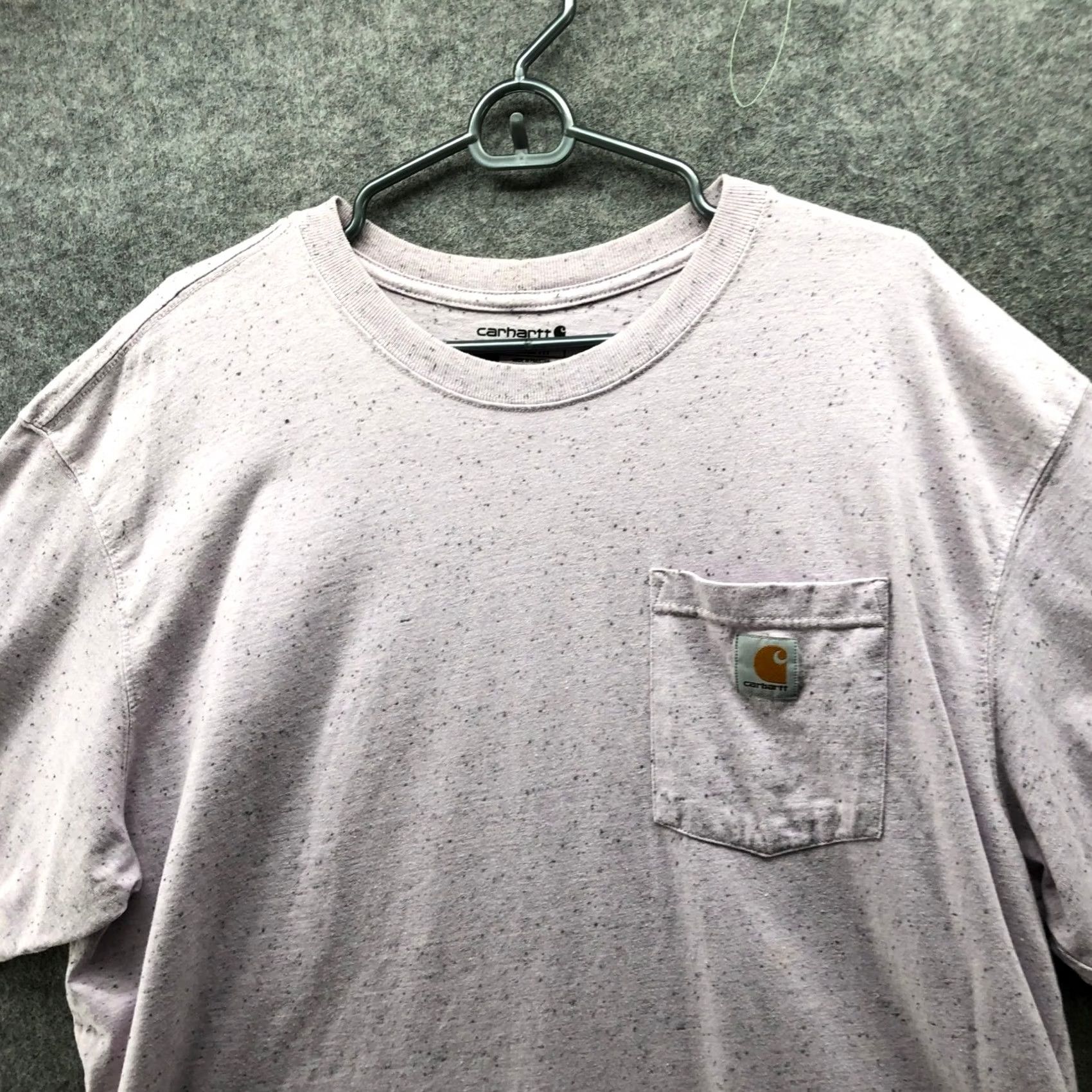 Carhartt Carhartt T-Shirt Mens XL Loose Fit Pocket Purple Speckled Heavyweight Crew Neck Short Sleeve Size US XL / EU 56 / 4 - 3 Thumbnail