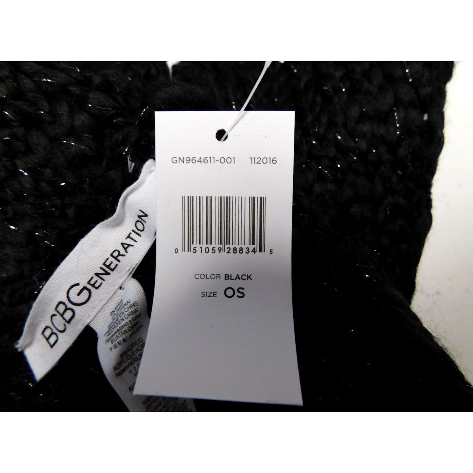 BCBGeneration BCBGeneration Scarf Infinity Knit Black Women Adult One Size 30" X 11" Acrylic Knit GN964611 Loop Cowl Size ONE SIZE - 4 Thumbnail