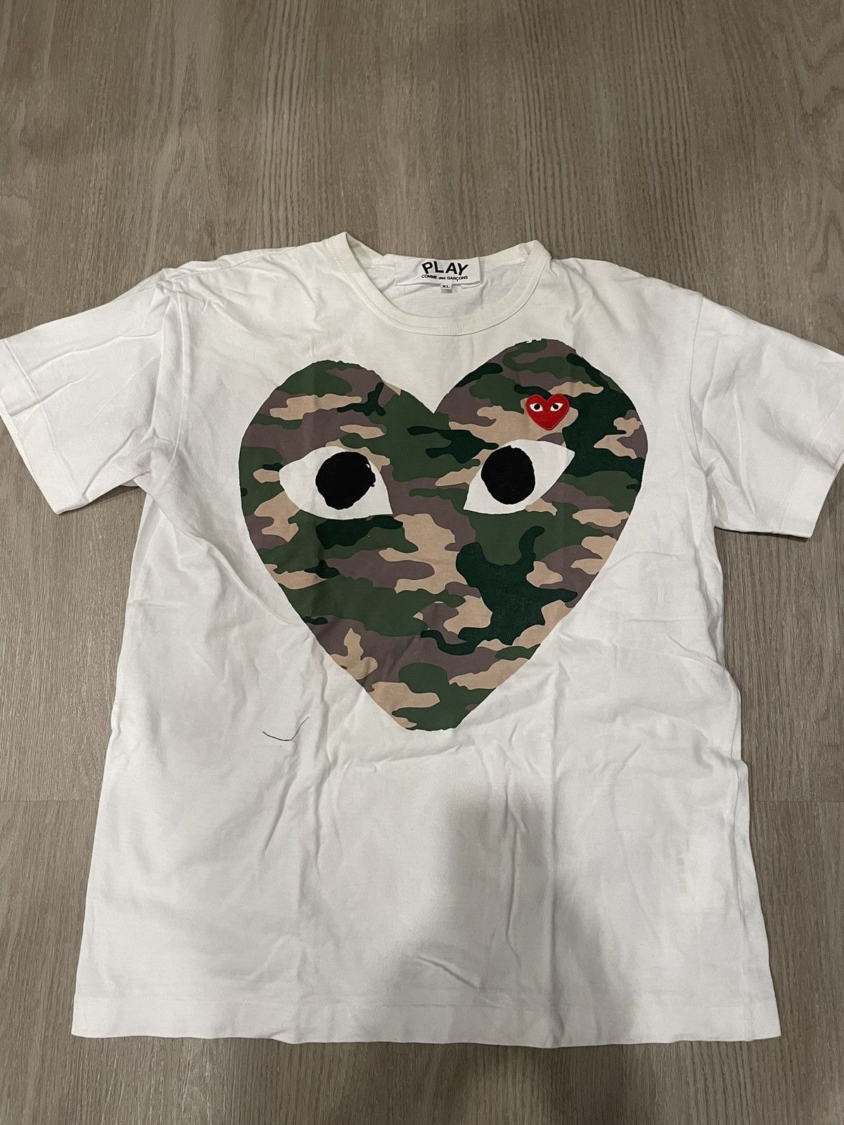 トップス A BATHING APE x COMME des GARCONS CAMO T Bape x Comme des Garcons CDG Play Spring 2012 T Shirt Size Medium